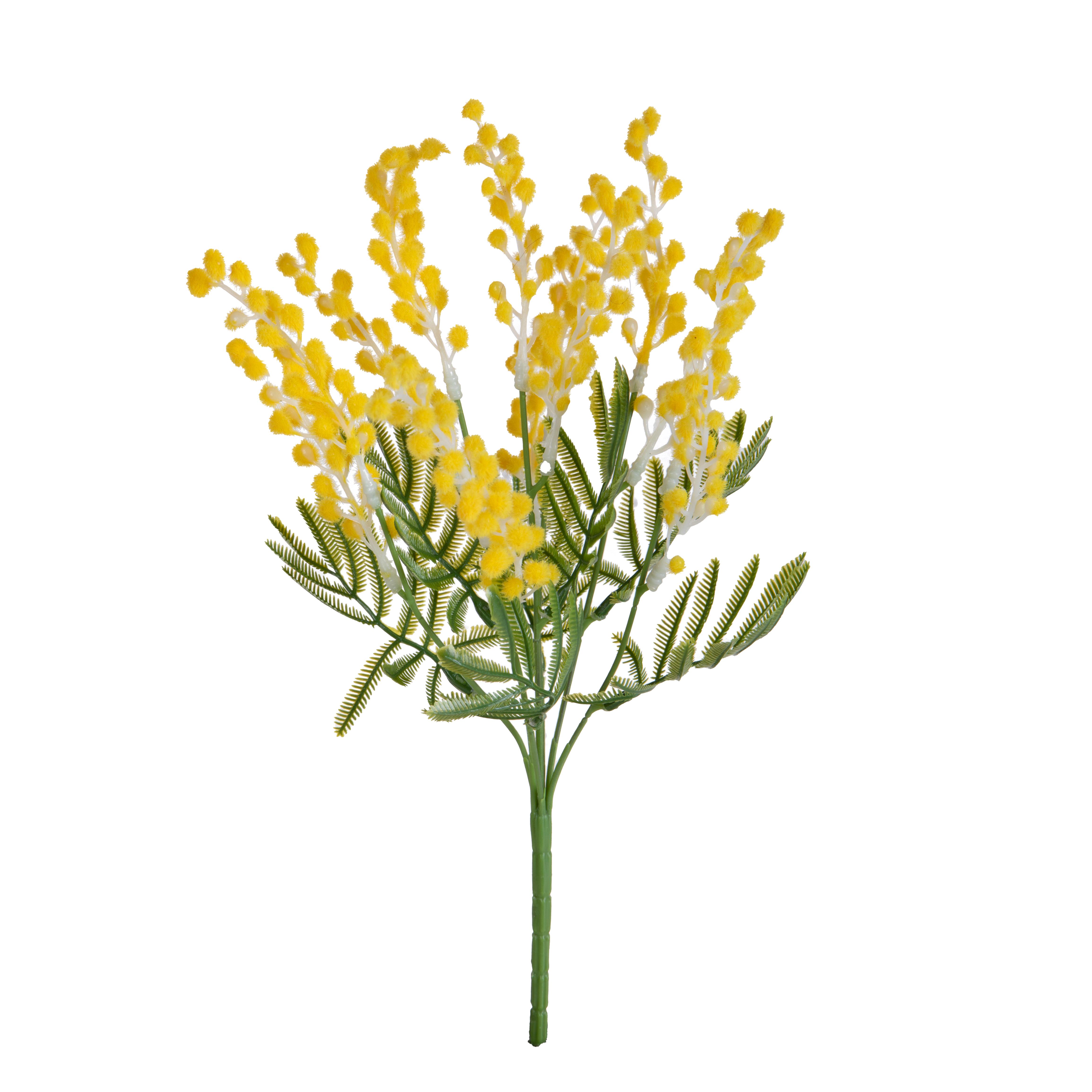DECORAZIONI VARIE,NASTRI,MIMOSA MAZZOLINO 37 CM