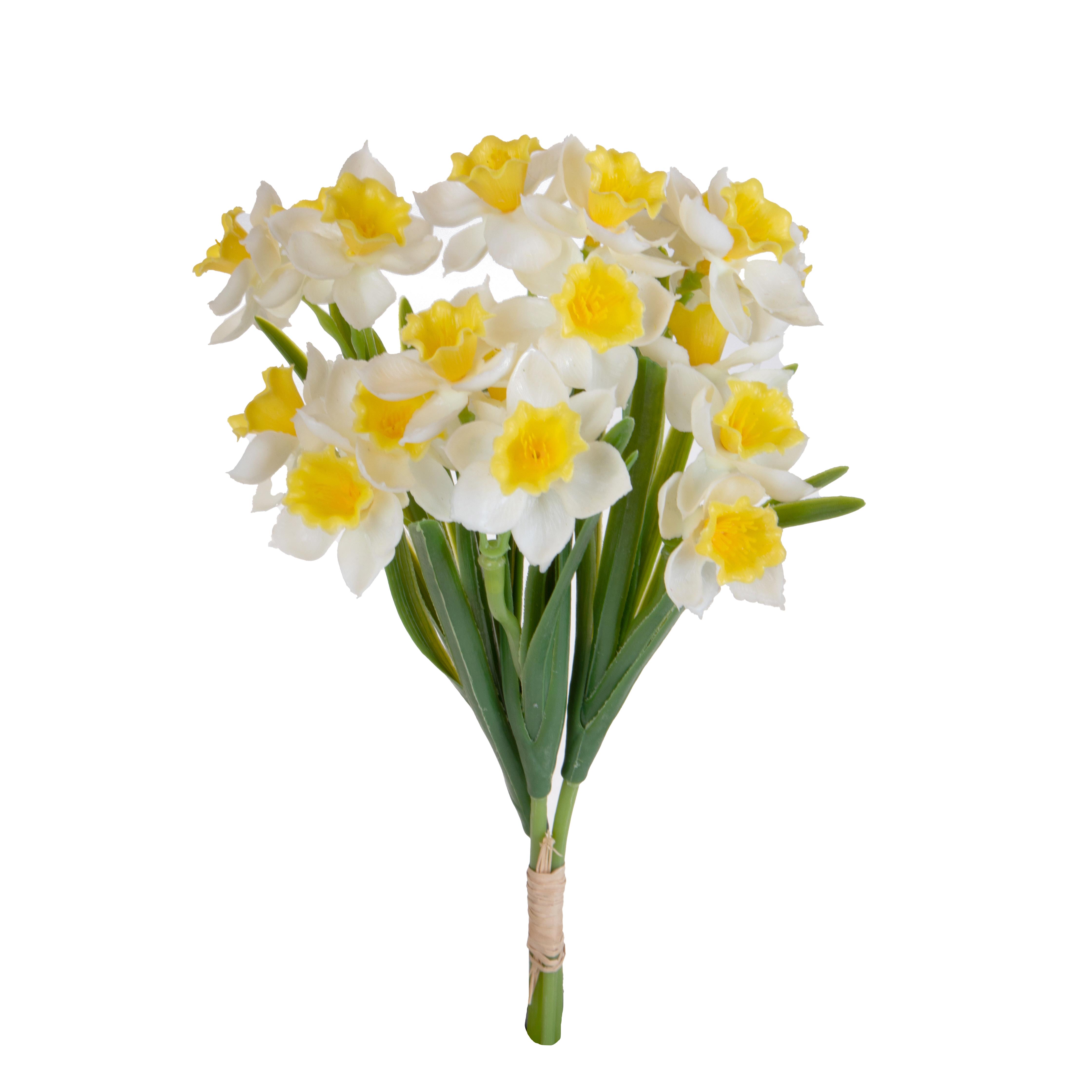 ARTIFICIAL FLOWERS, DAFFODIL, NARCISO X 3 35 CM