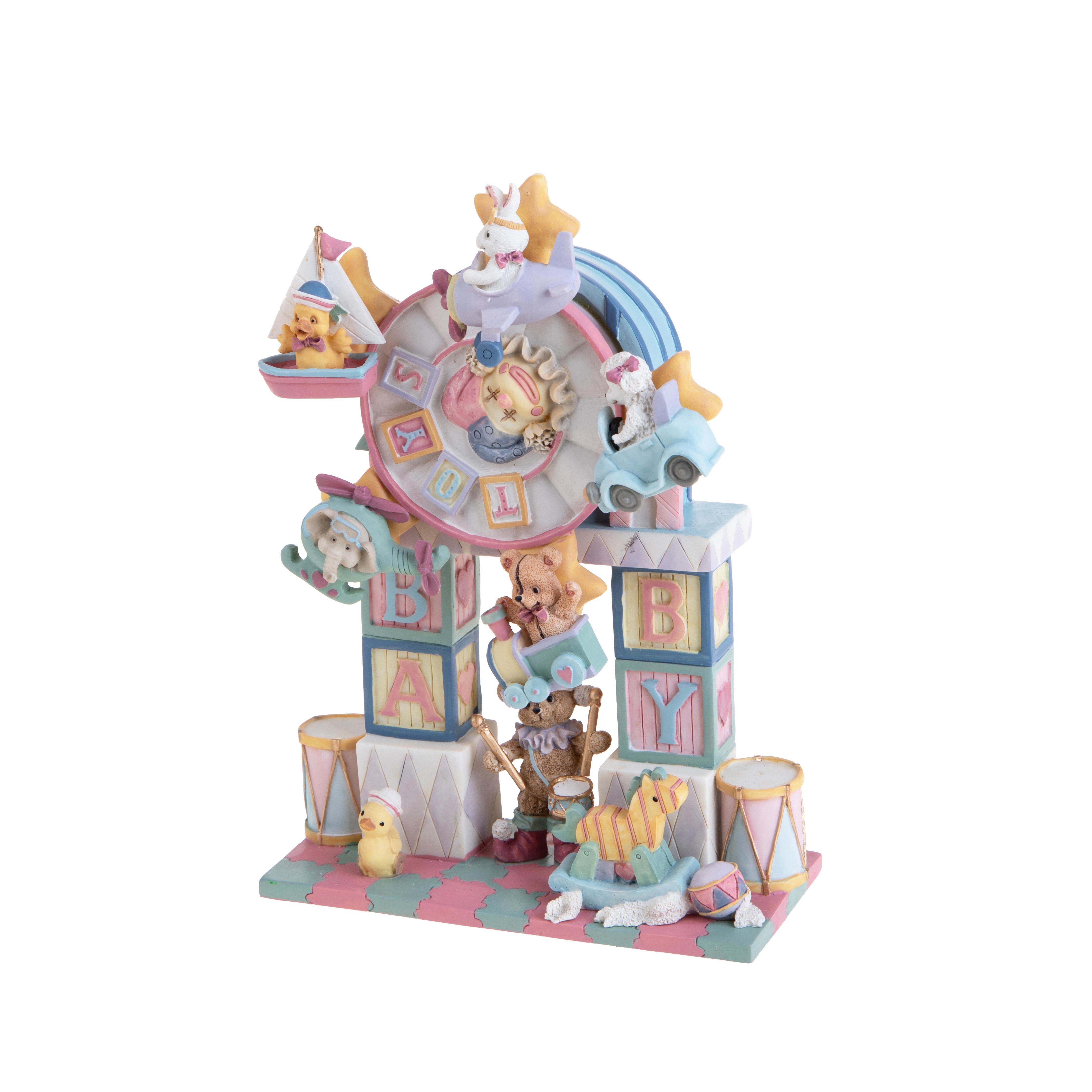 Verschiedene Dekorationen, Konfetti und Artikel von Ehen und Geburten, RUOTA BABY 20 CM C/CARILLON