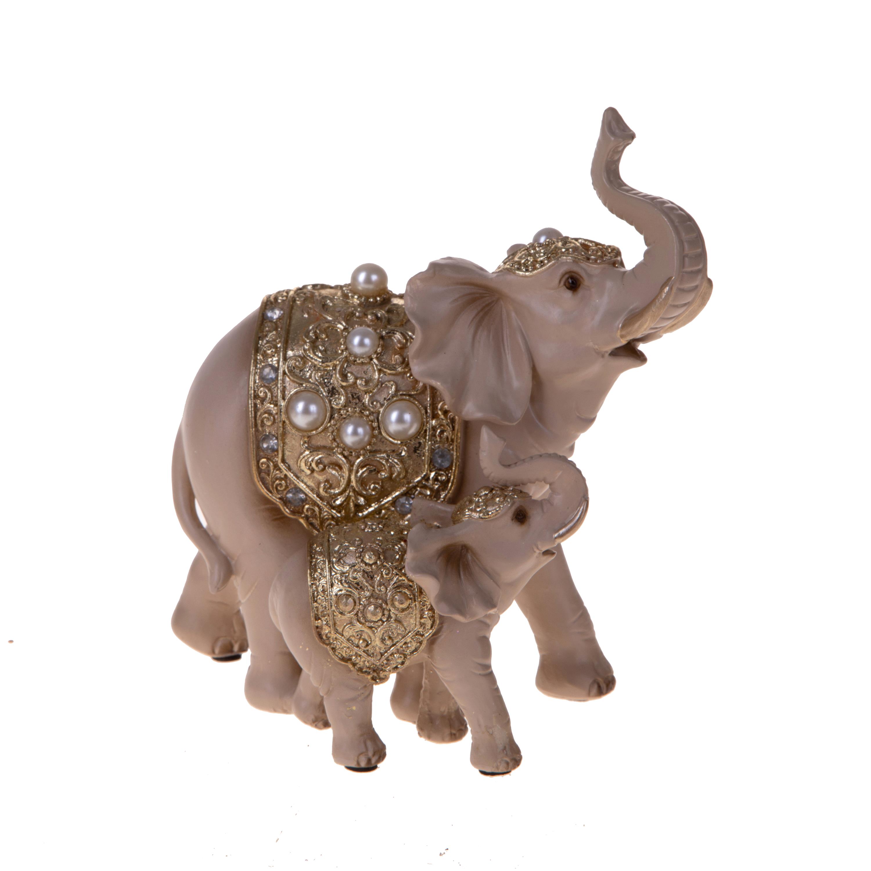 COPPIA ELEFANTI 17XH.19 CM C/GIOIELLI
