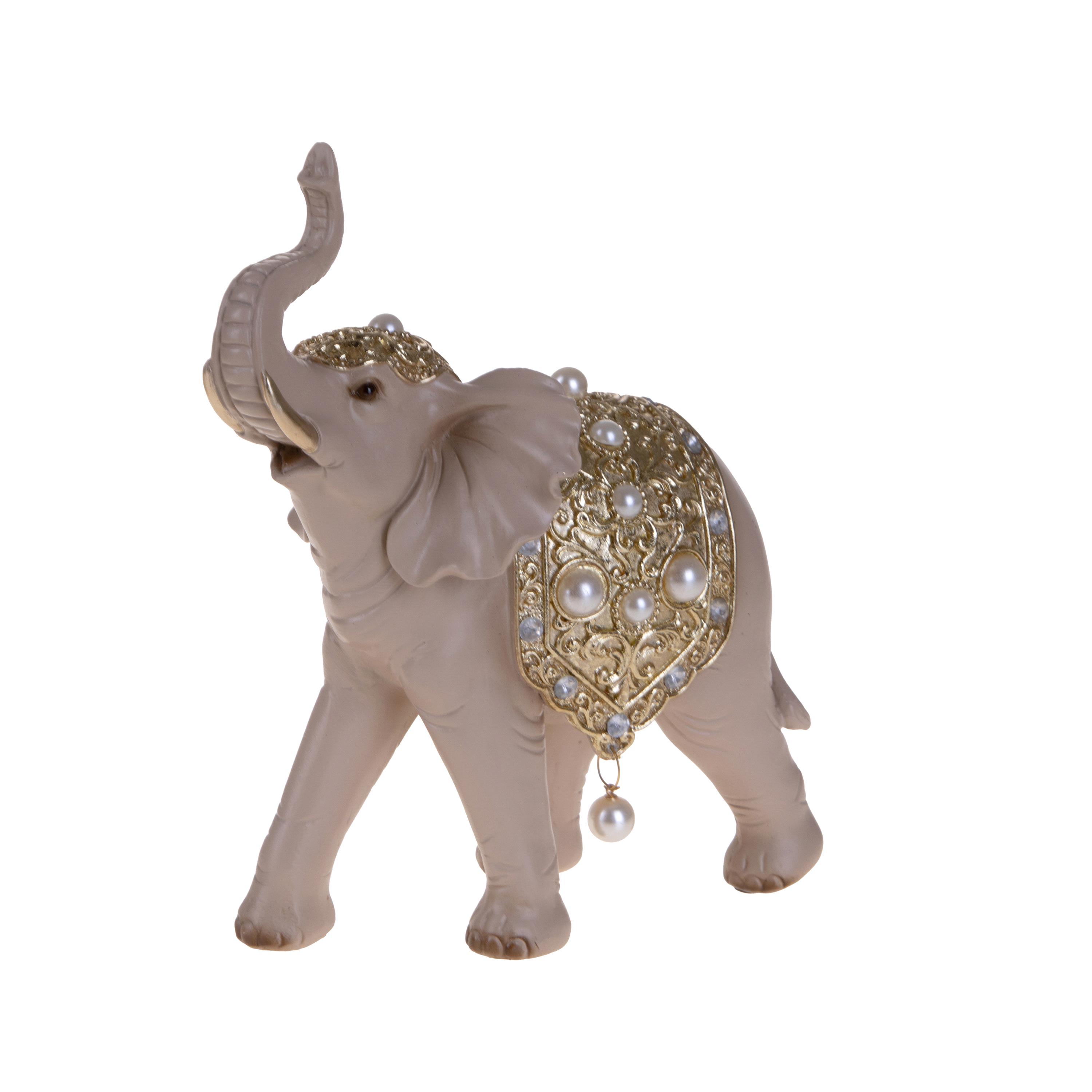 ELEFANTE 20X22,5 CM C/GIOIELLI PERLE