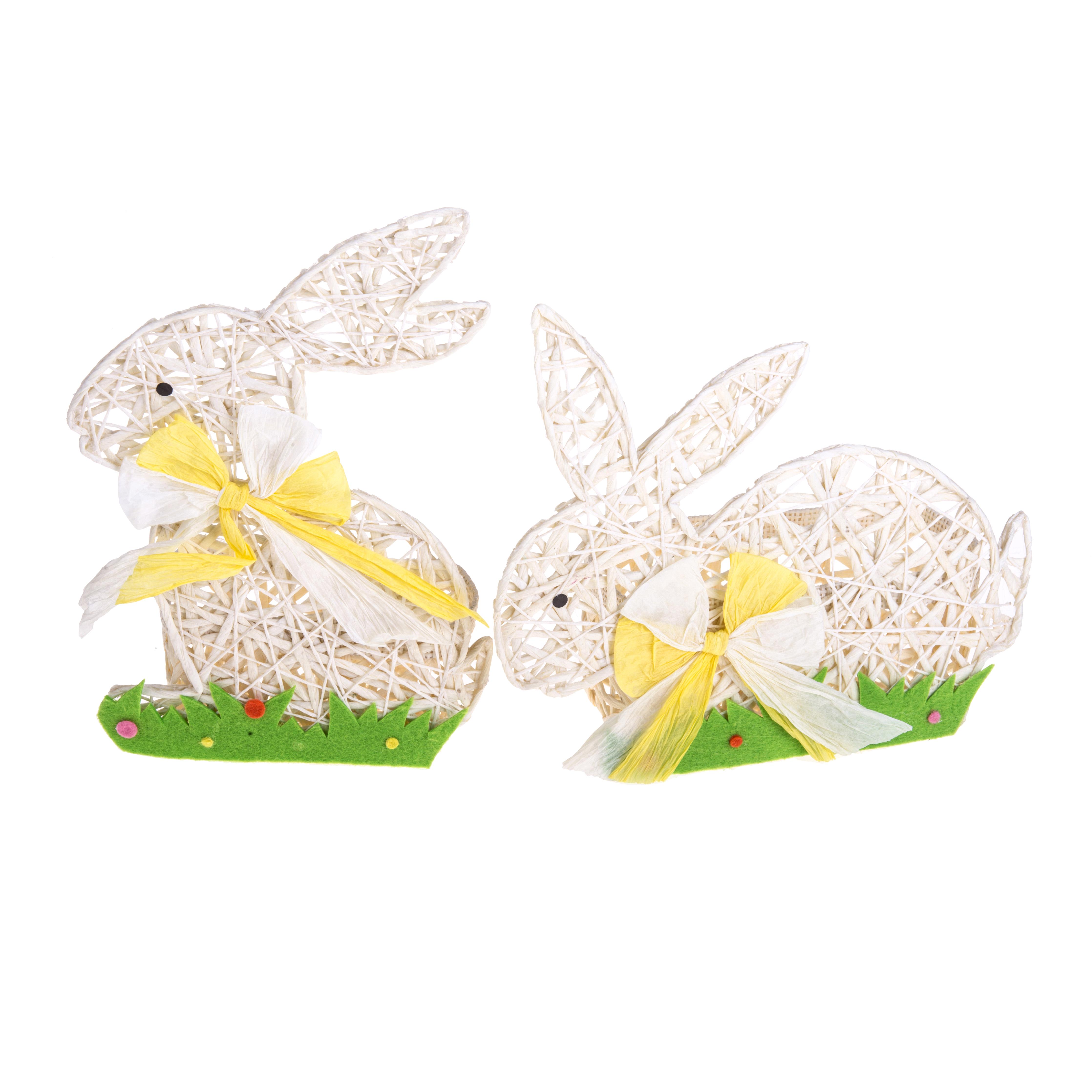 SPRING AND EASTER DECORATIONS, ANIMALS, SET/2 CONIGLI CONTENITORE 26 CM