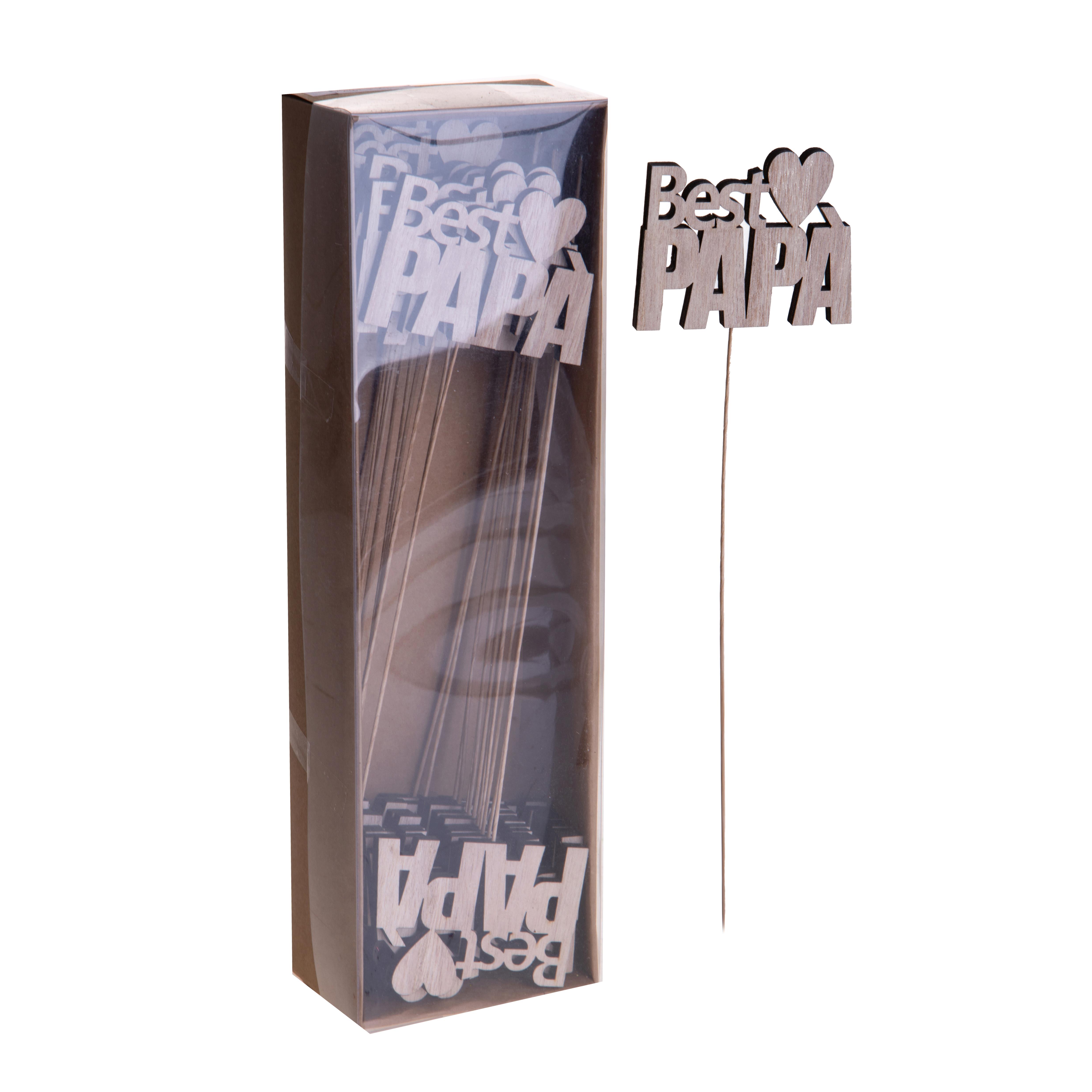 PICK LEGNO 24 PZ \"BEST PAPA\" 22 CM