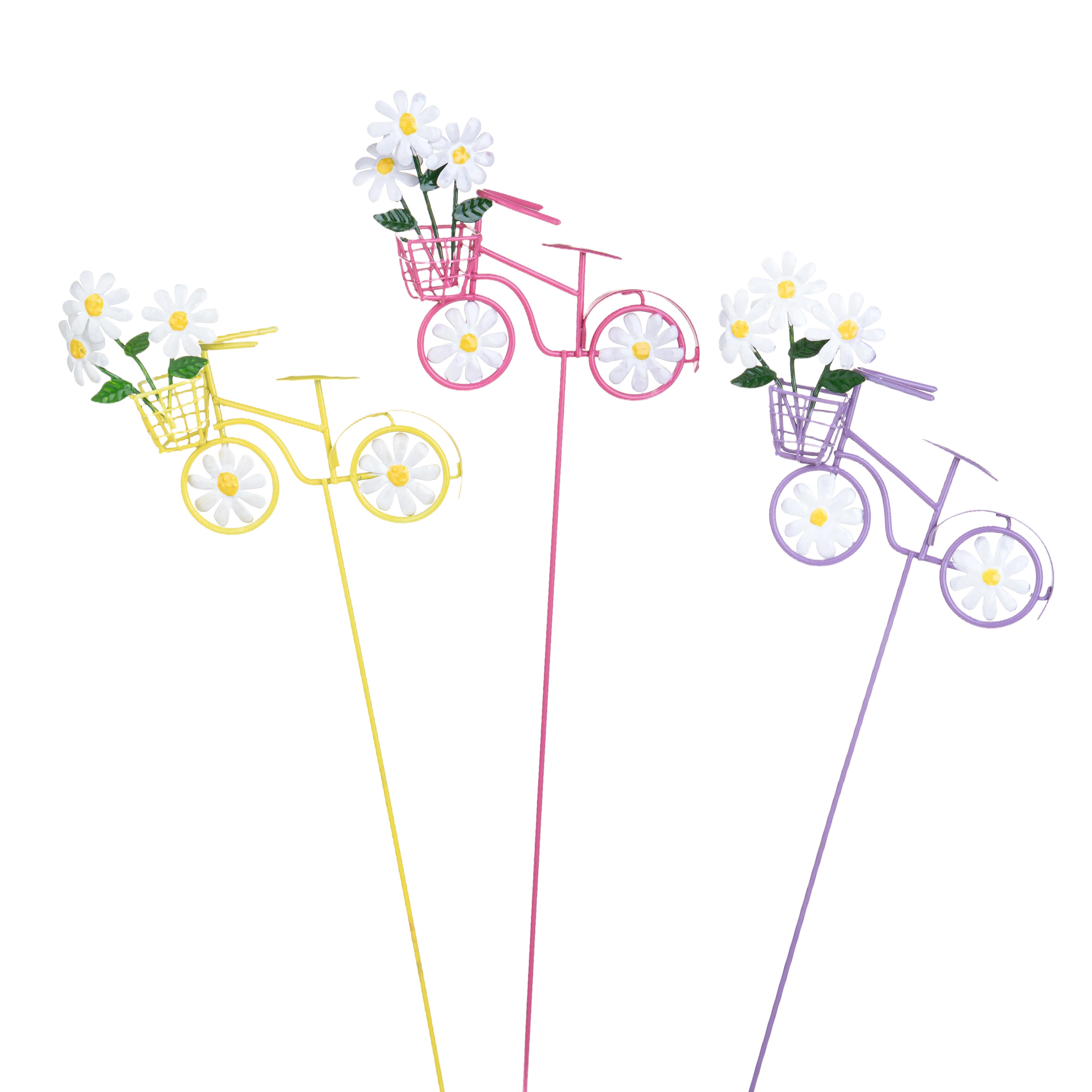 SPRING AND EASTER DECORATIONS,PICK 13XH.35 CM C/BICICLETTA