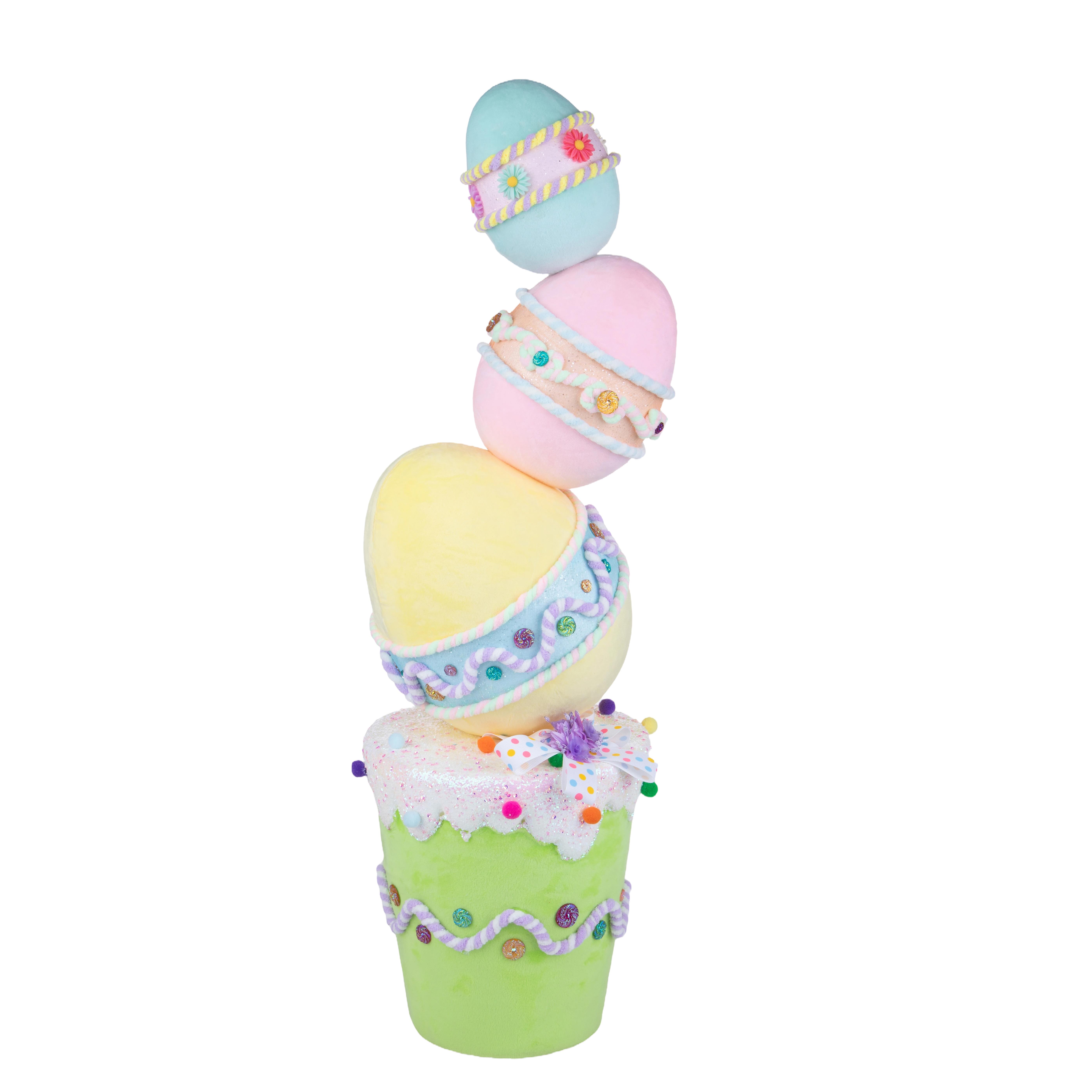 SPRING AND EASTER DECORATIONS, Easter subjects, rabbits, hens, sheep ect., UOVA 21XH.74 CM IN VASO