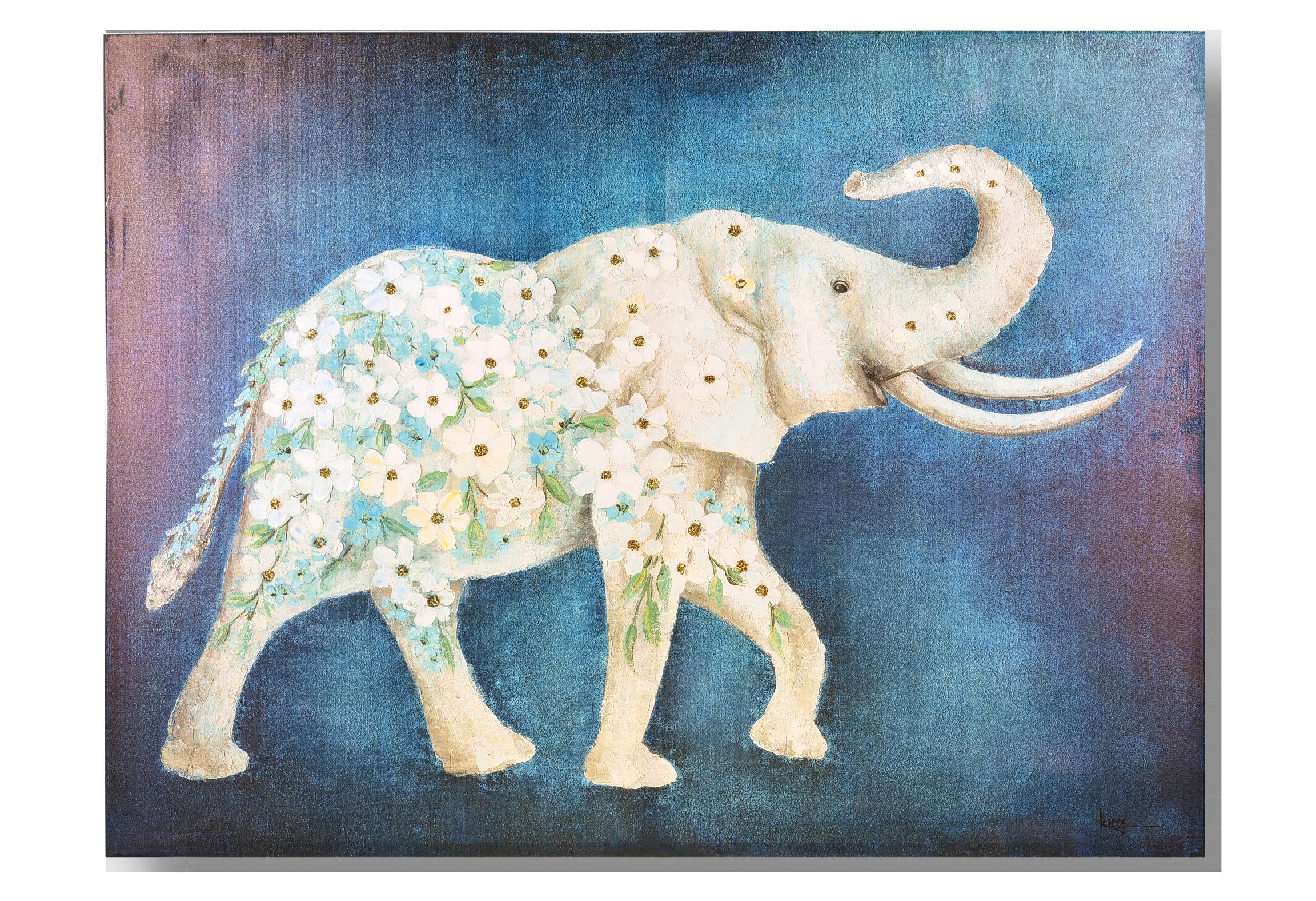 QUADRO 120X90 CM ELEFANTE C/FIORI