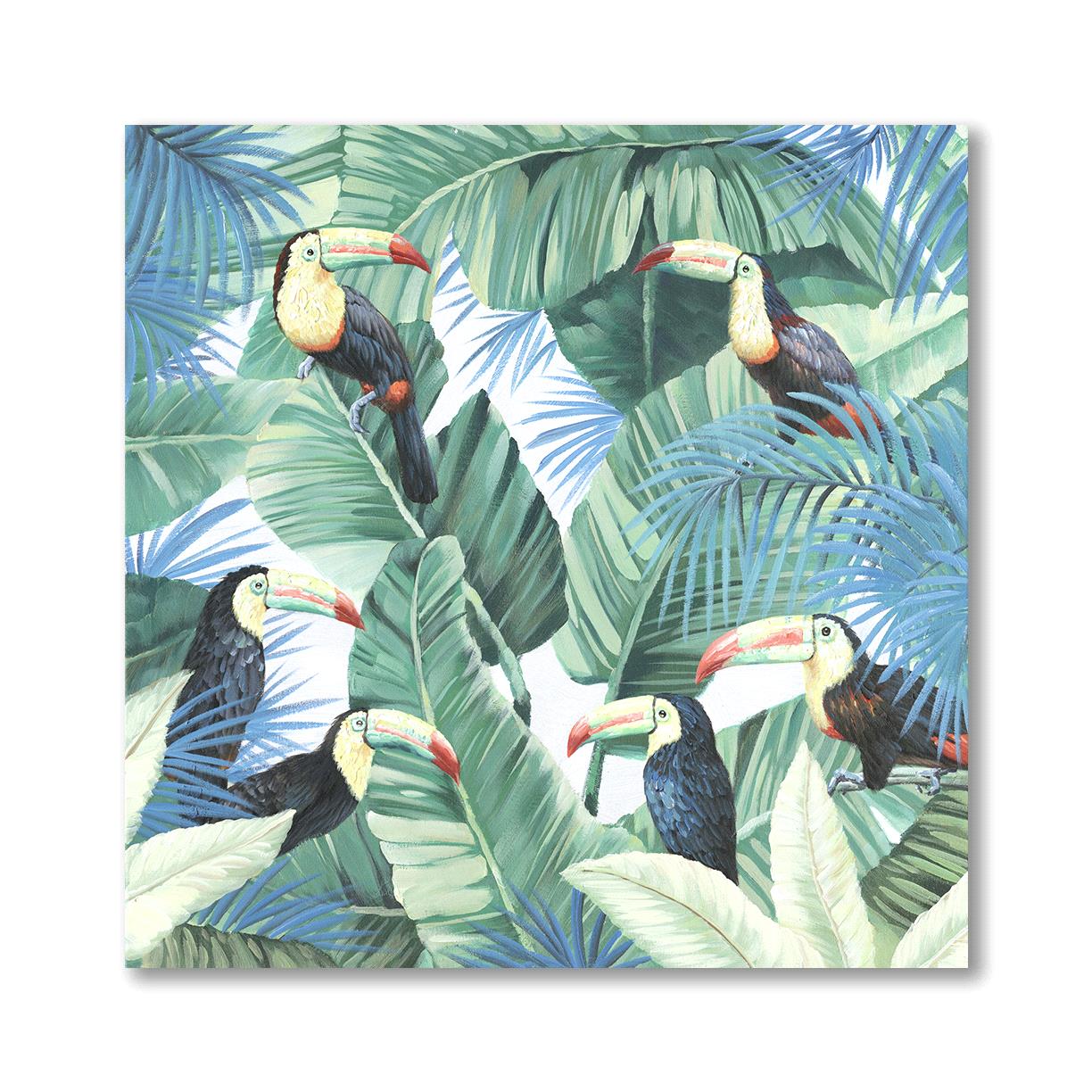 QUADRO 80X80 CM C/TUCANI