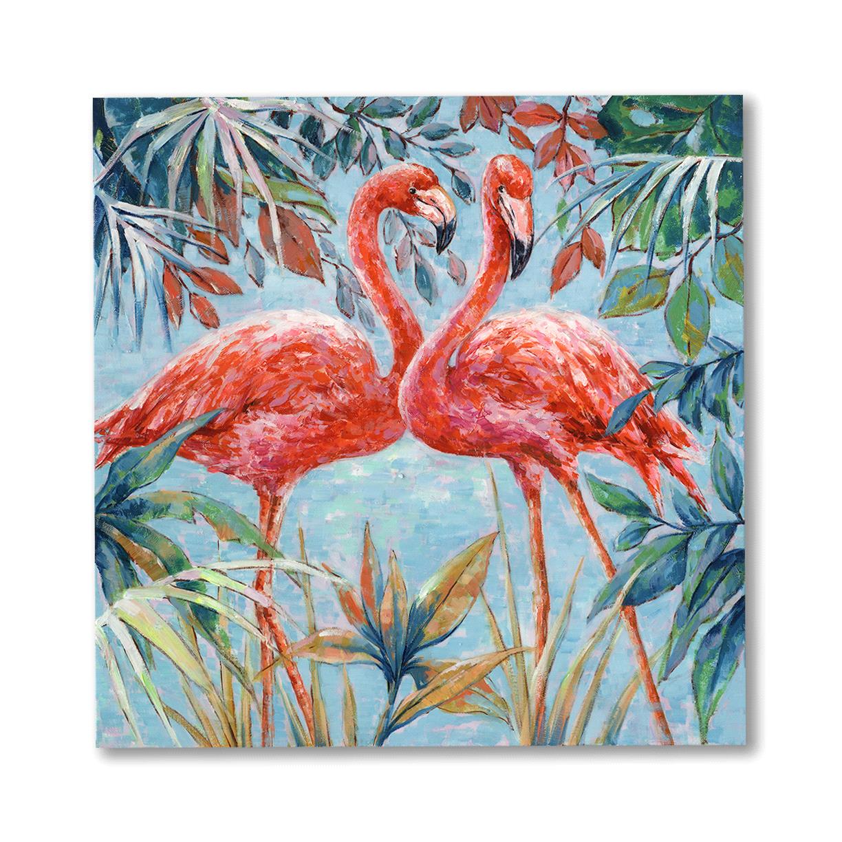 QUADRO 90X90 CM C/FENICOTTERI