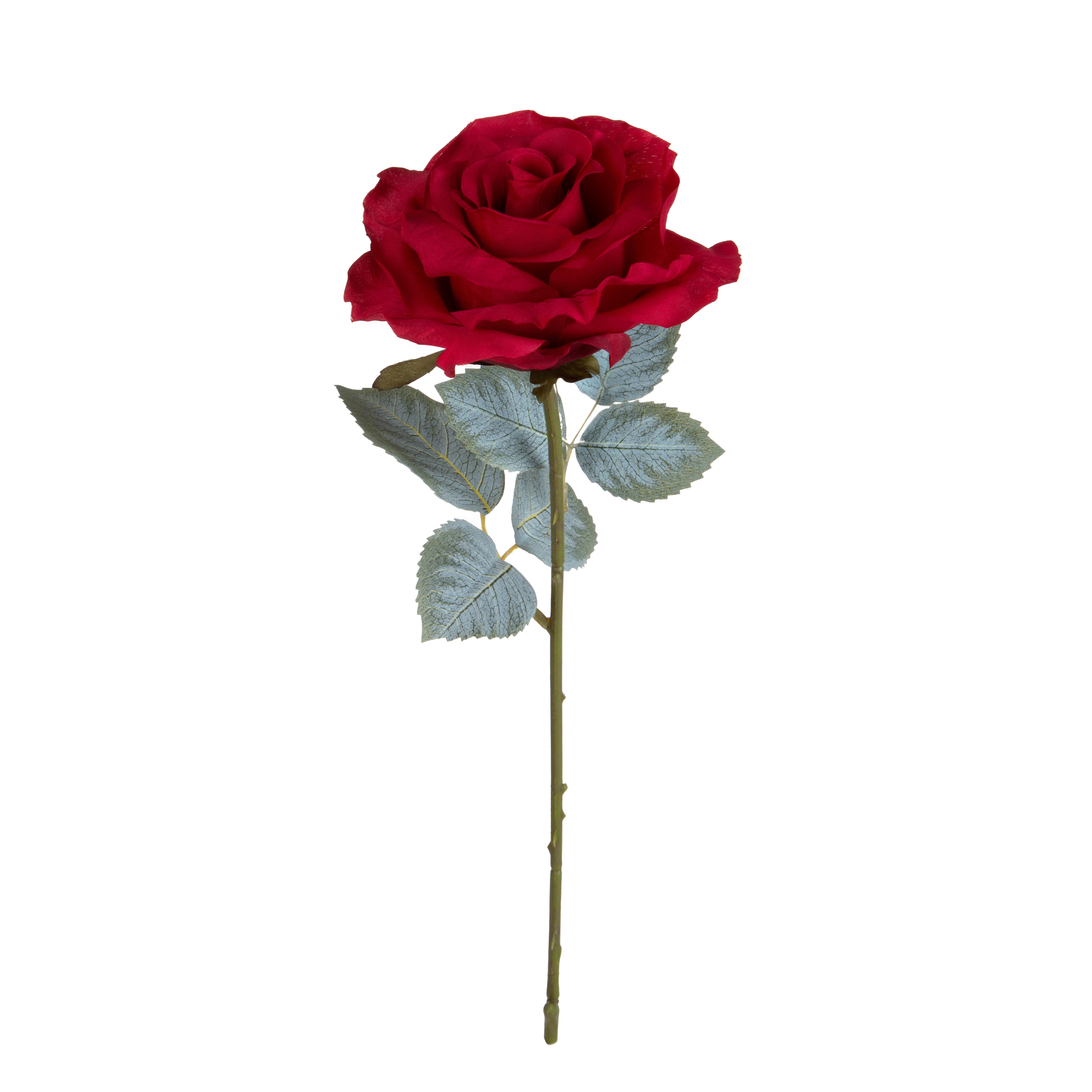 FIORI ARTIFICIALI, ROSA, ROSA H.66 CM C/11 FOGLIE APERTA