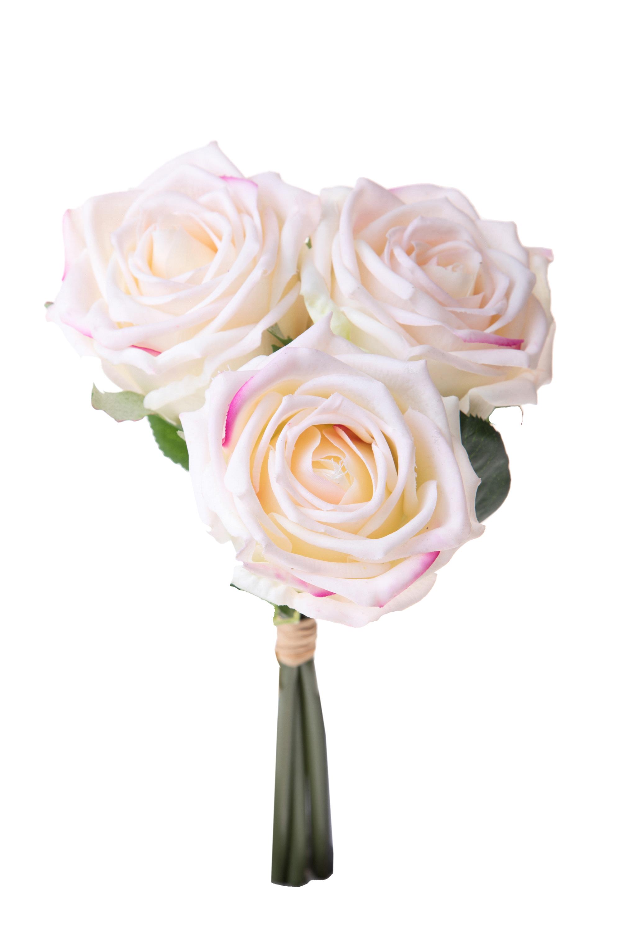 BOUQUET ROSE X 3 30 CM NAT.TOUCH