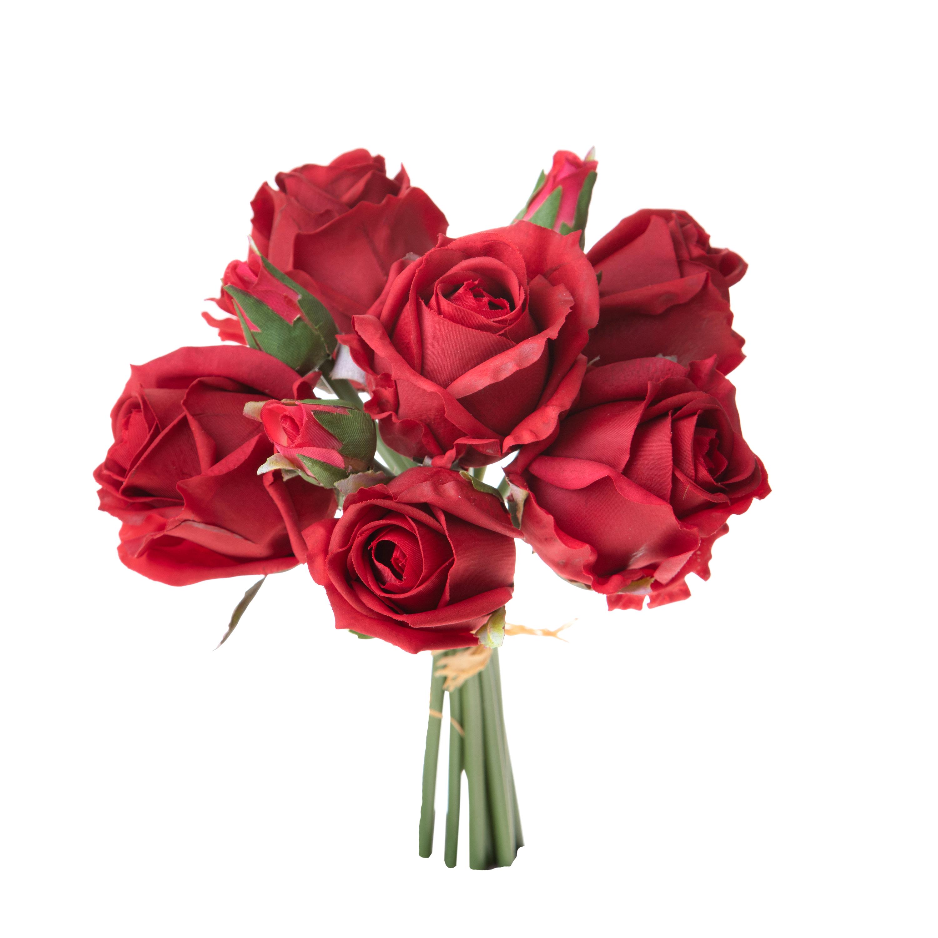 BOUQUET ROSE X 6 22 CM NAT.TOUCH