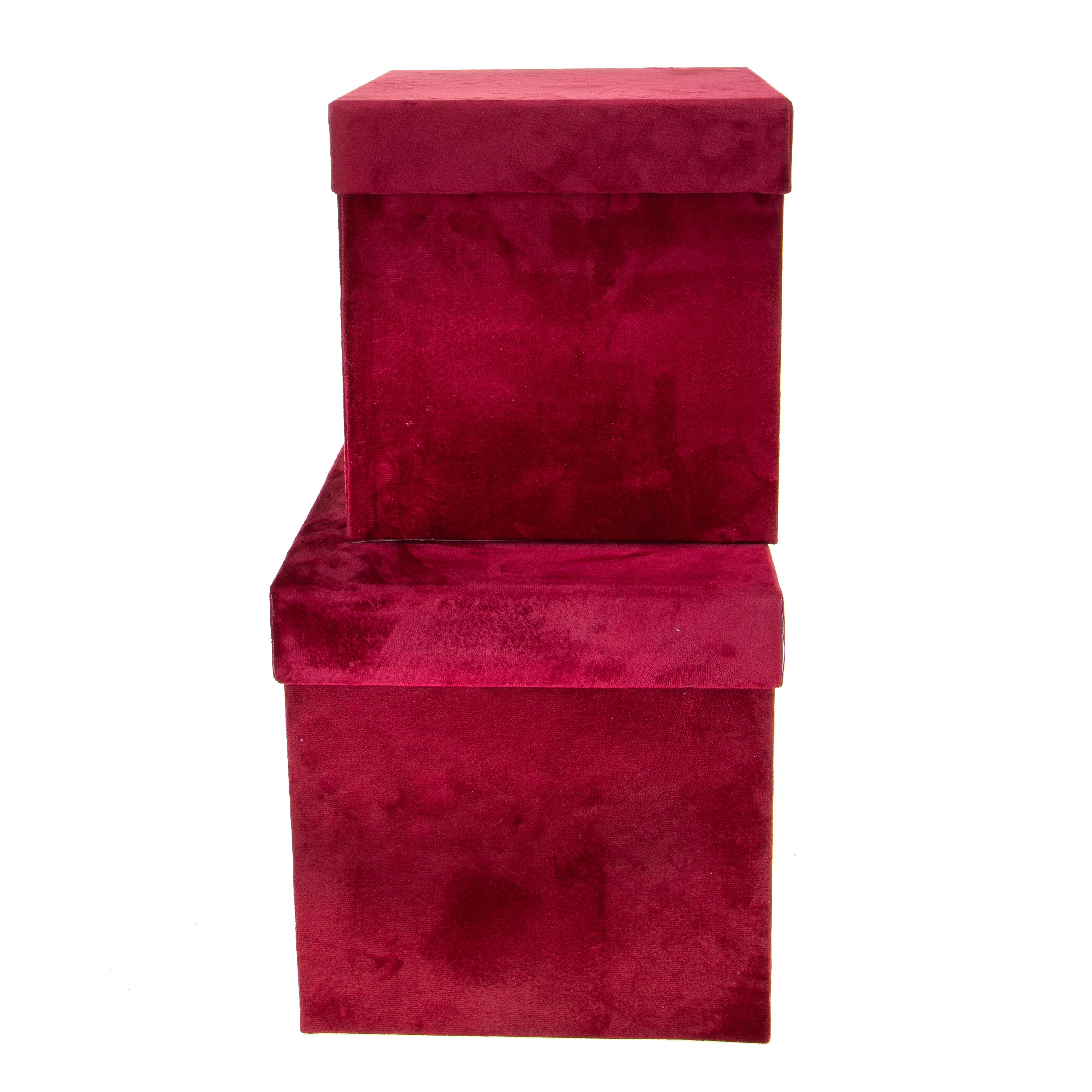 SET/2 SCATOLE 17-14 CM QUADRATE VELLUTO
