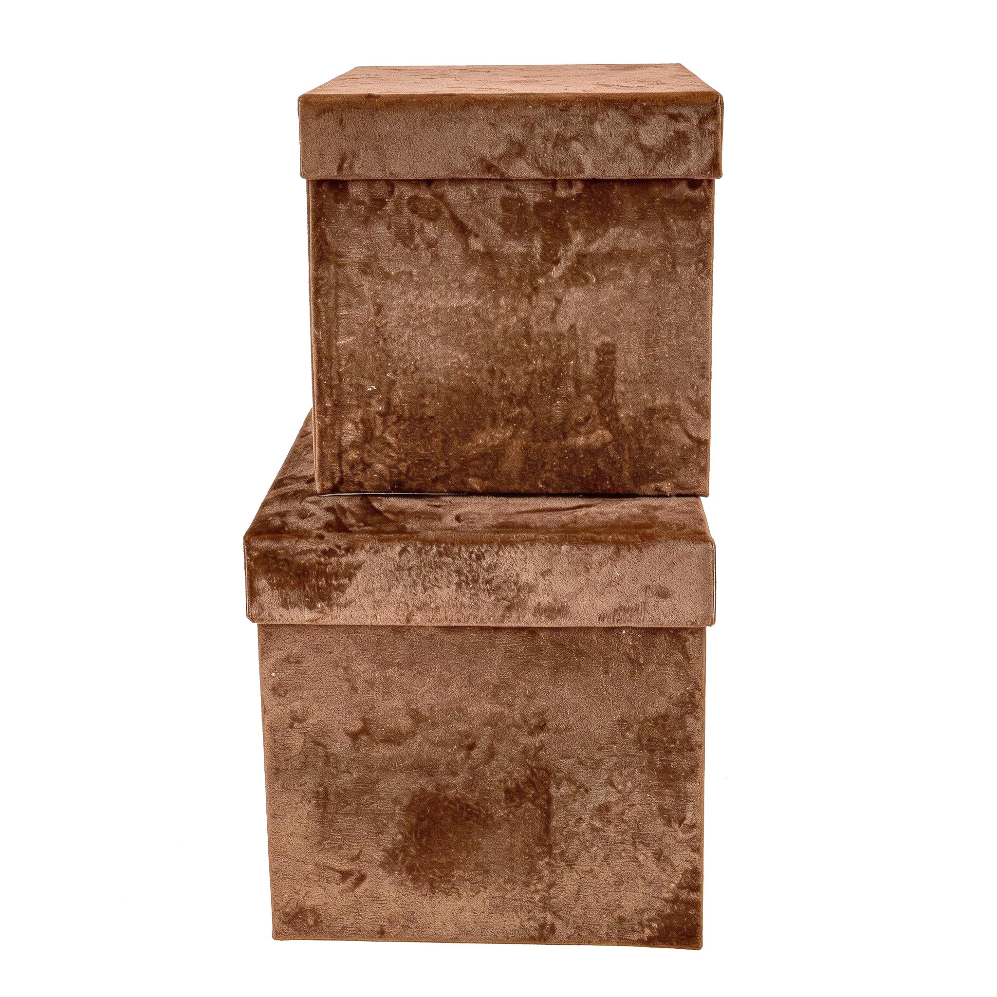 SET/2 SCATOLE 17-14 CM QUADRATE VELLUTO