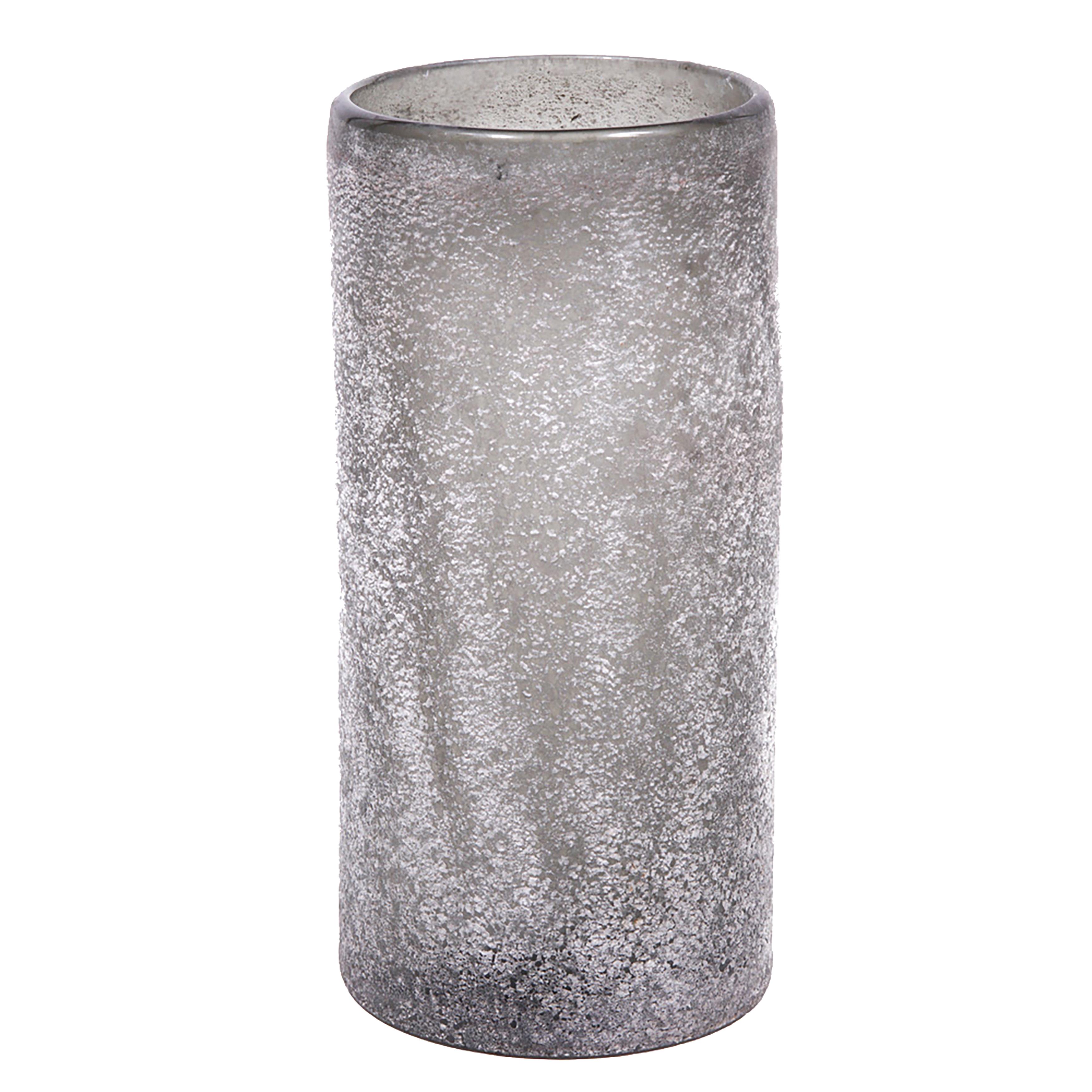 Home decors and accessories, glass cylinder vases, VASO FIORI D.14,5XH.29,5 CM FROST GREY