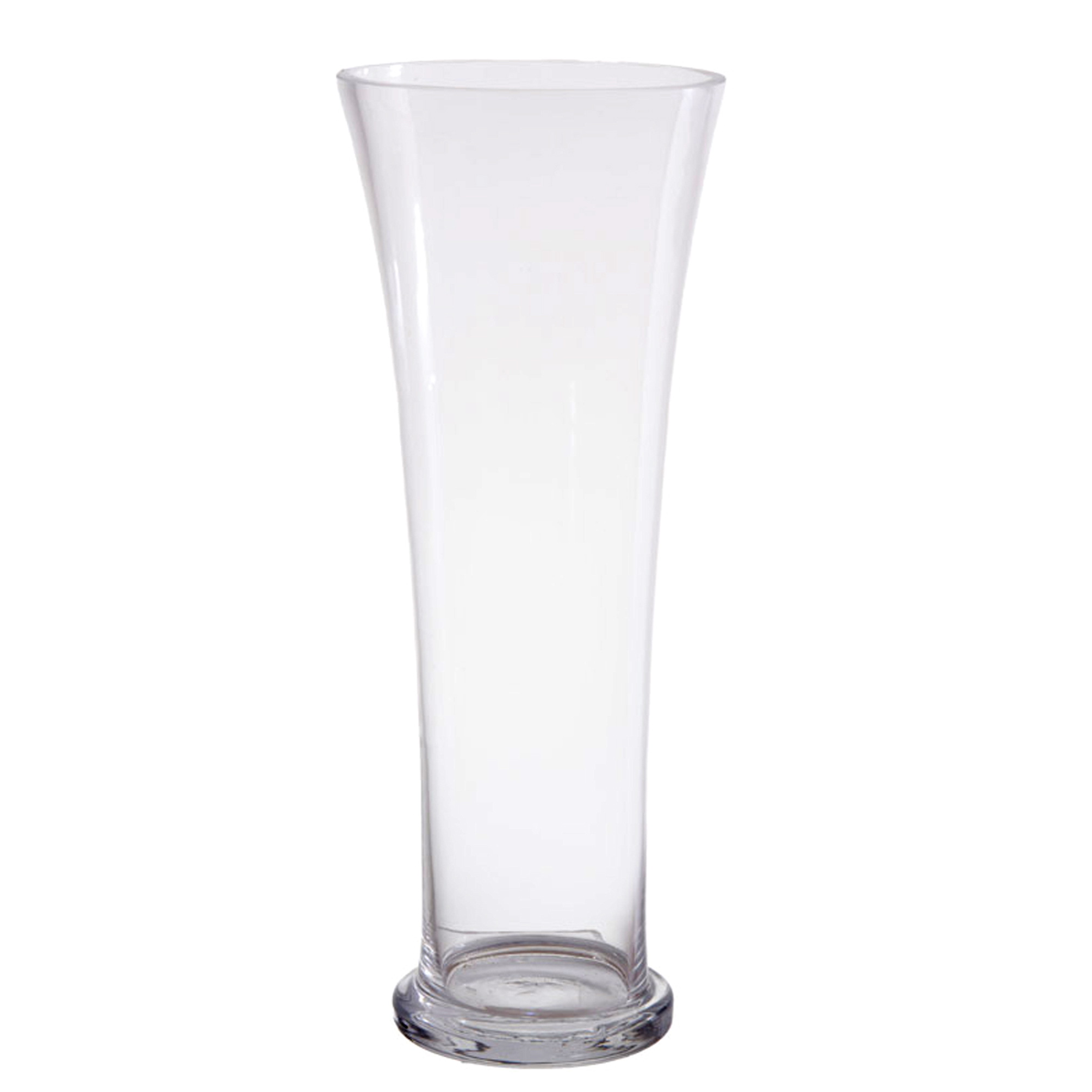 Home decors and accessories, GLASS VASES, VASO FORMA APERTA D.13,8XH,35 CM