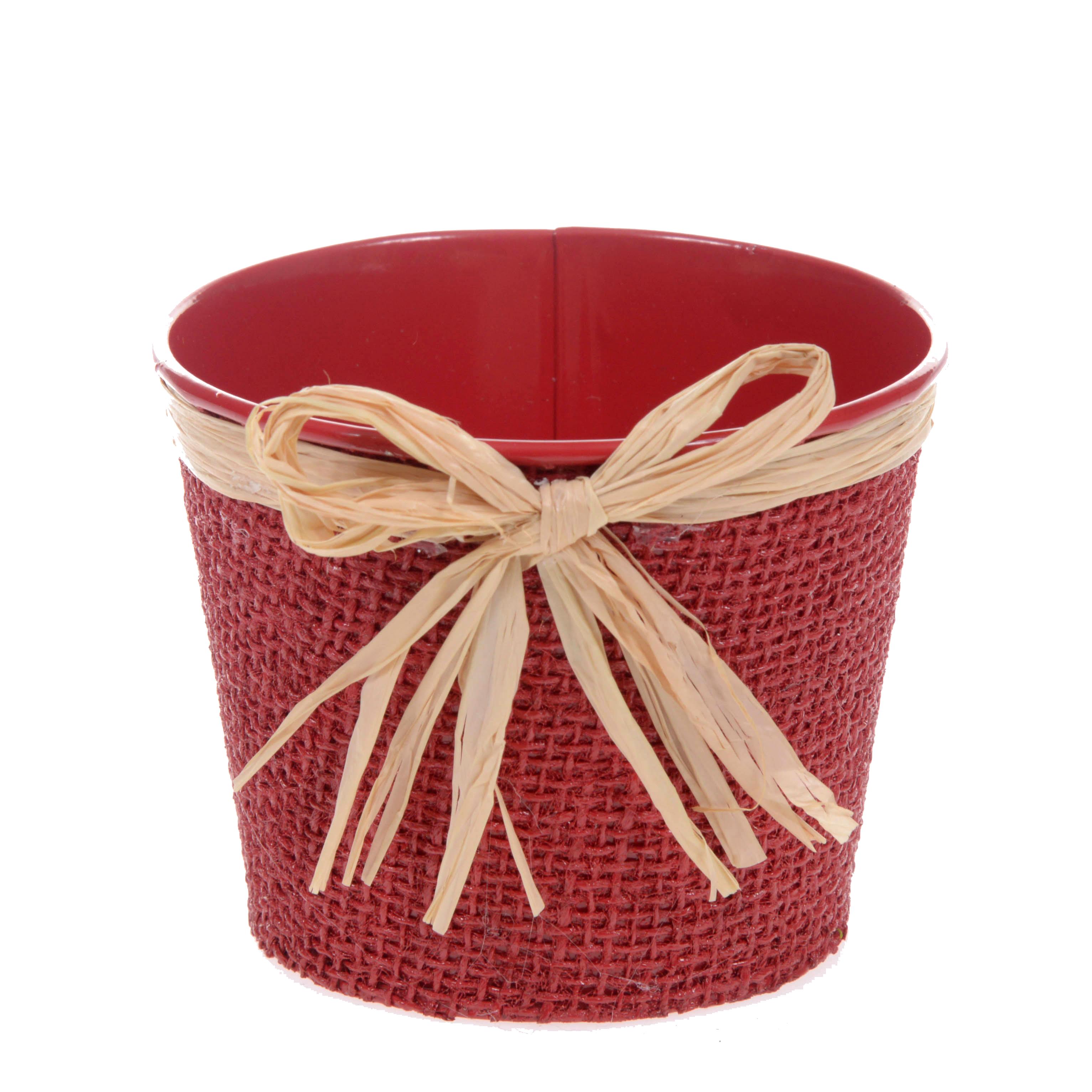 CHRISTMAS ITEMS, BOXES, BASKETS,DISHES, VARIOUS BAGS AND CONTAINERS, CACHEPOT 13,5 CM C/FIOCCO JUTA