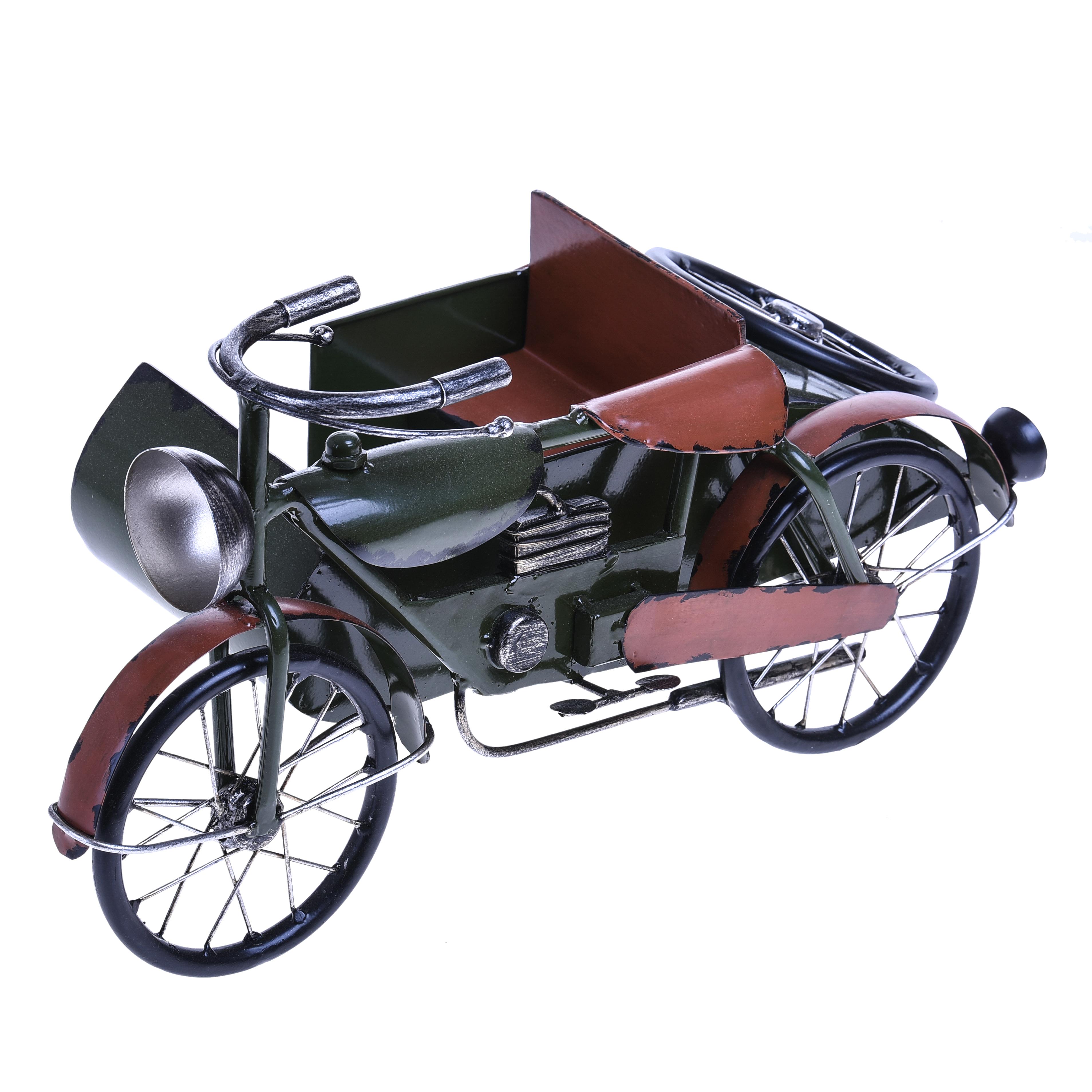 Decori casa e Complementi, VASI/COPPE ED ESPOSITORI IN METALLO, SIDECAR VINTAGE 43 CM