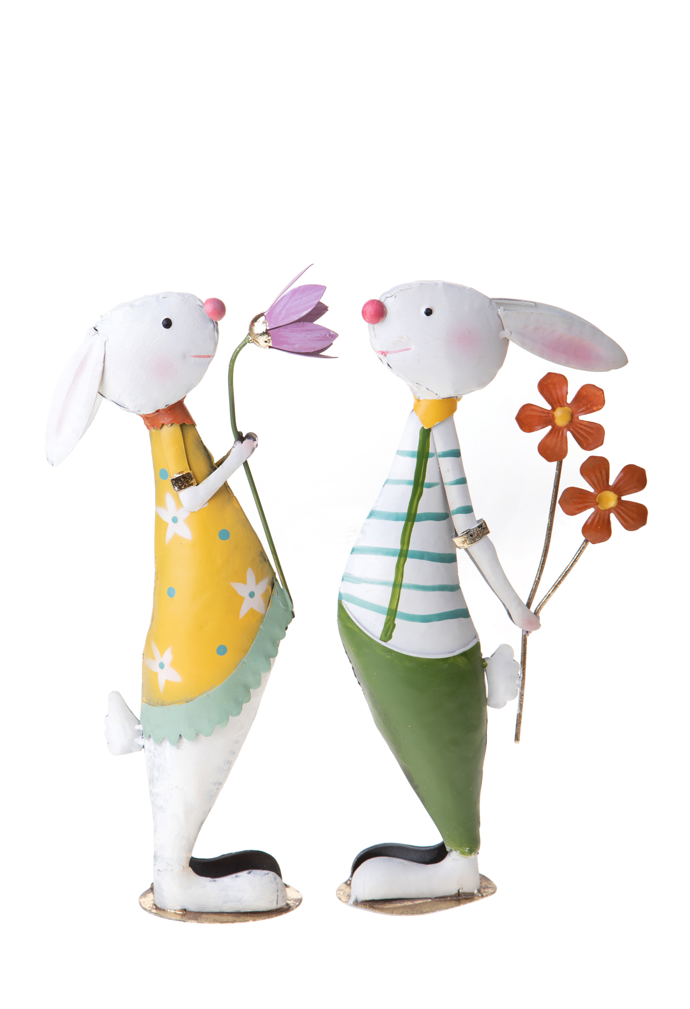 SPRING AND EASTER DECORATIONS,SET/2 CONIGLI METTALLO 35 CM