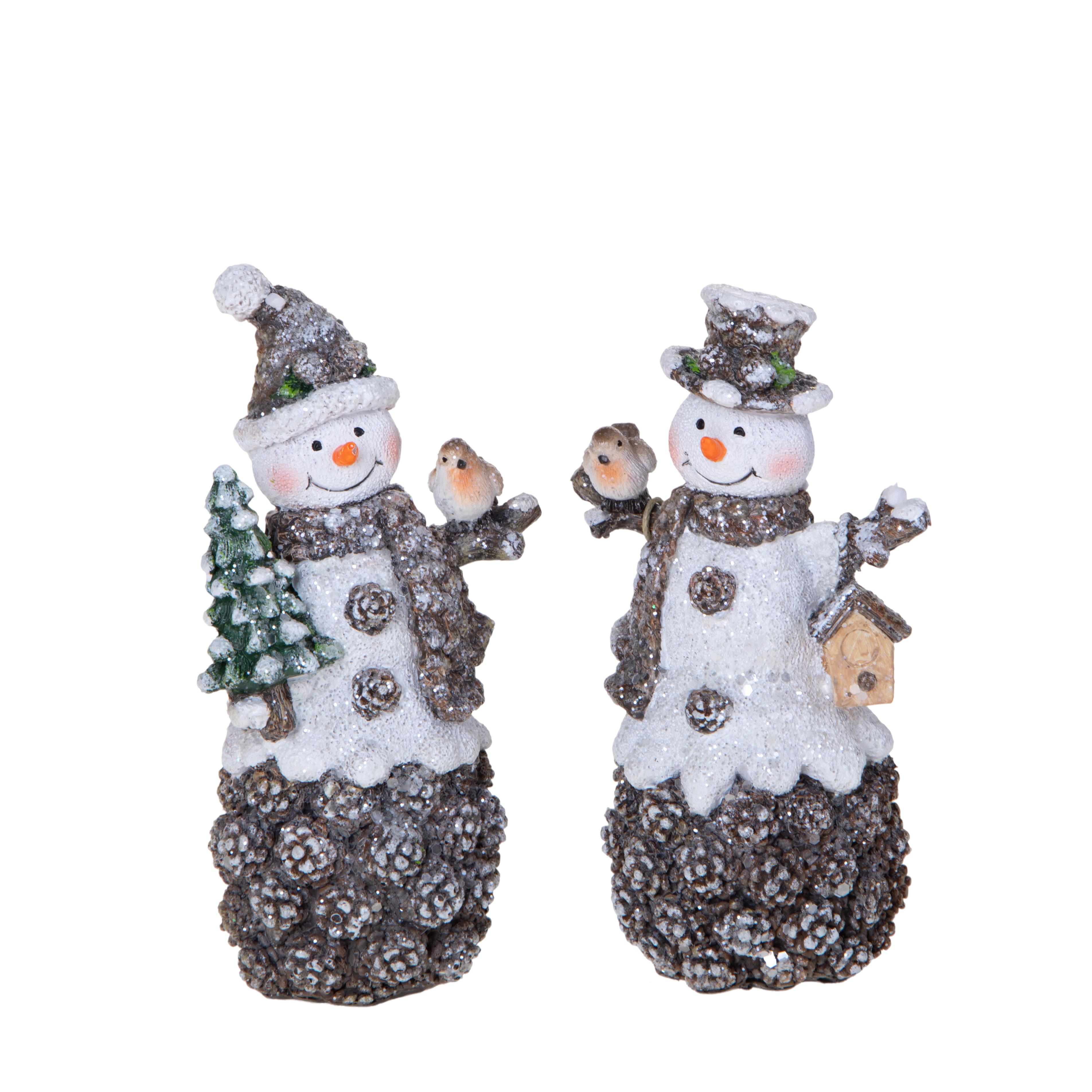 SET/2 PUPAZZI NATALE H.15 CM C/ALBERO