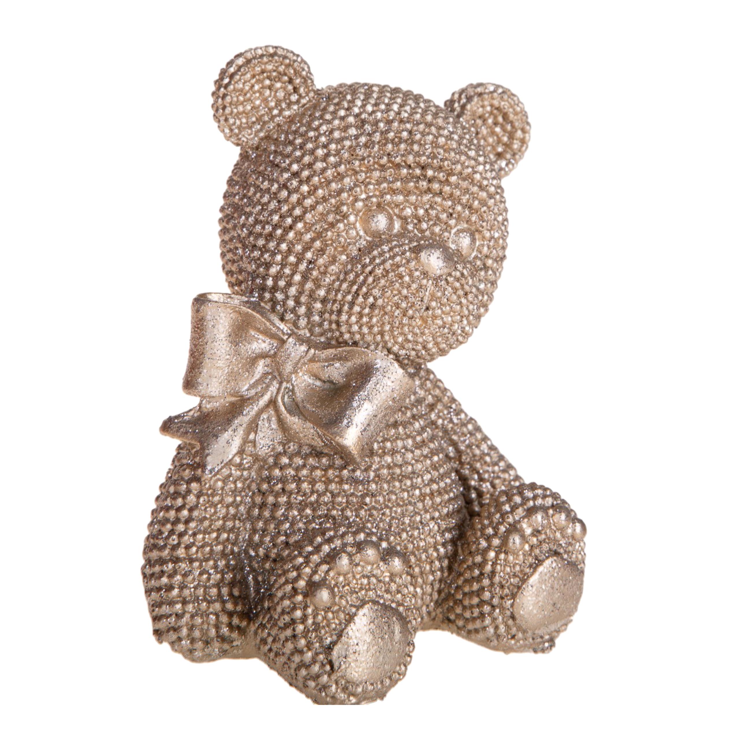 ARTICOLI NATALIZI, ANGELI, BAMBINI e soggetti resina natalizia, ORSO NATALIZIO C/FIOCCO H 20