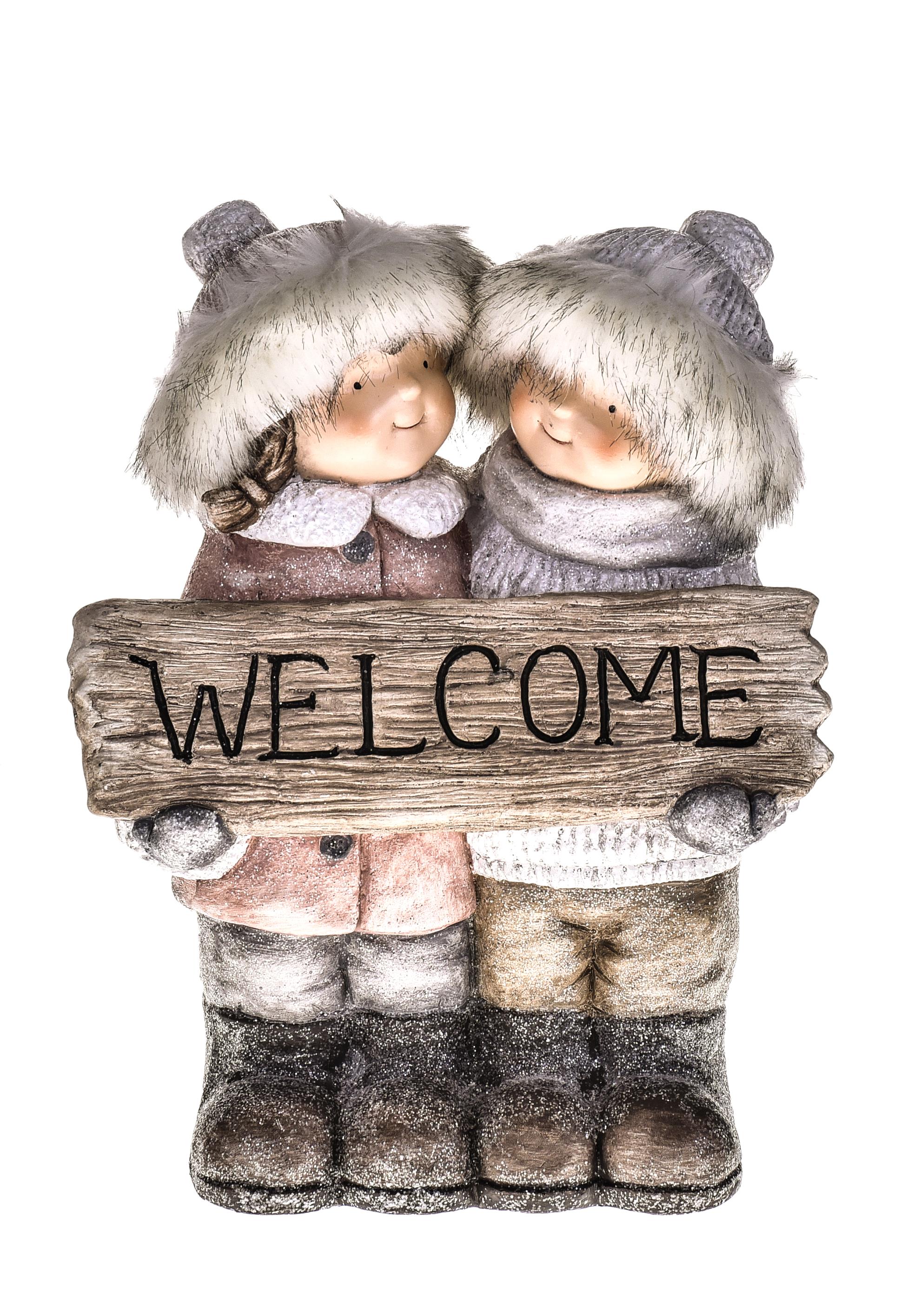 COPPIA BAMBINI H.37 CM \"WELCOME\"