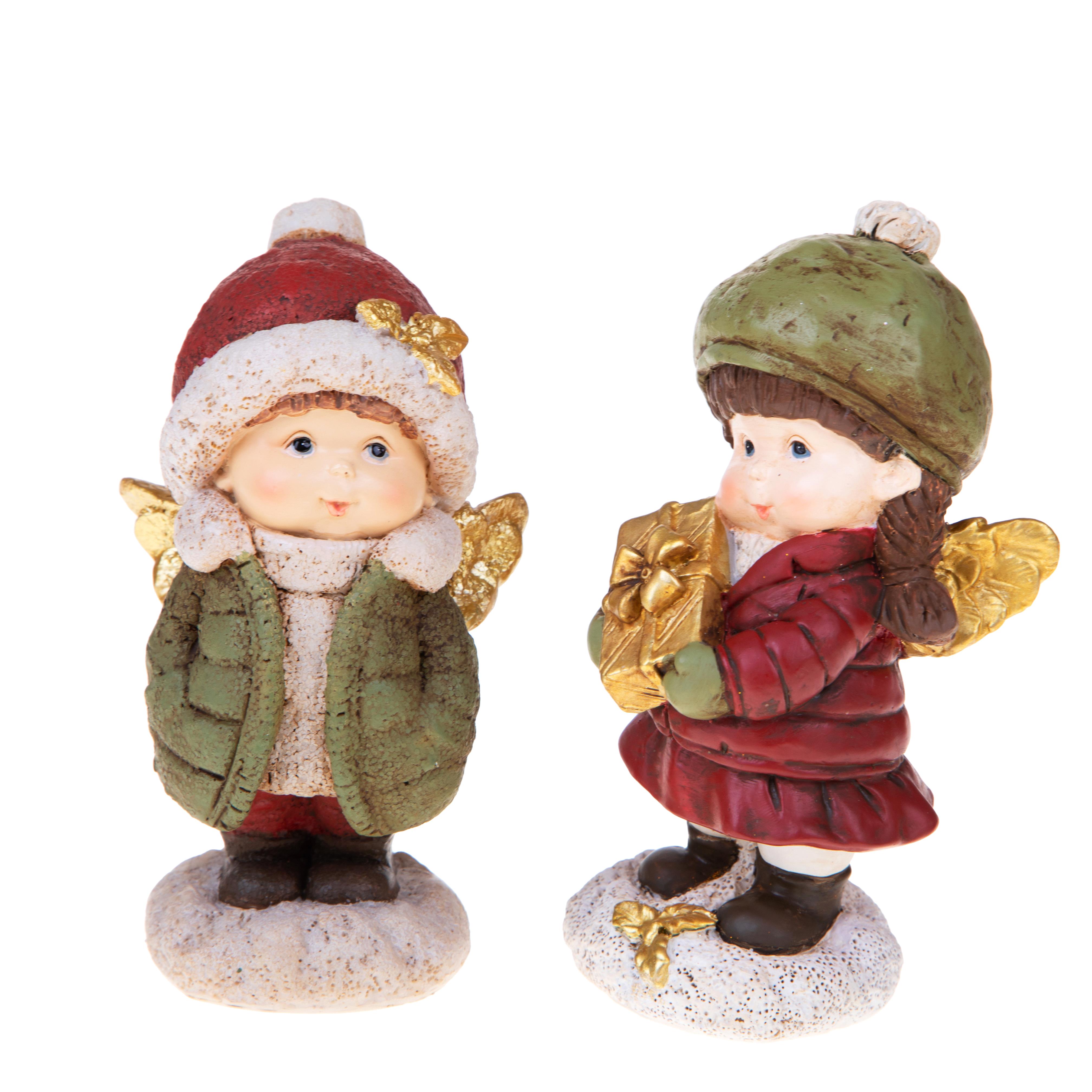 CHRISTMAS ITEMS, Angels, children and resin subjects, SET/2 ANGELI/BAMB H.15,5 CM C/DONO