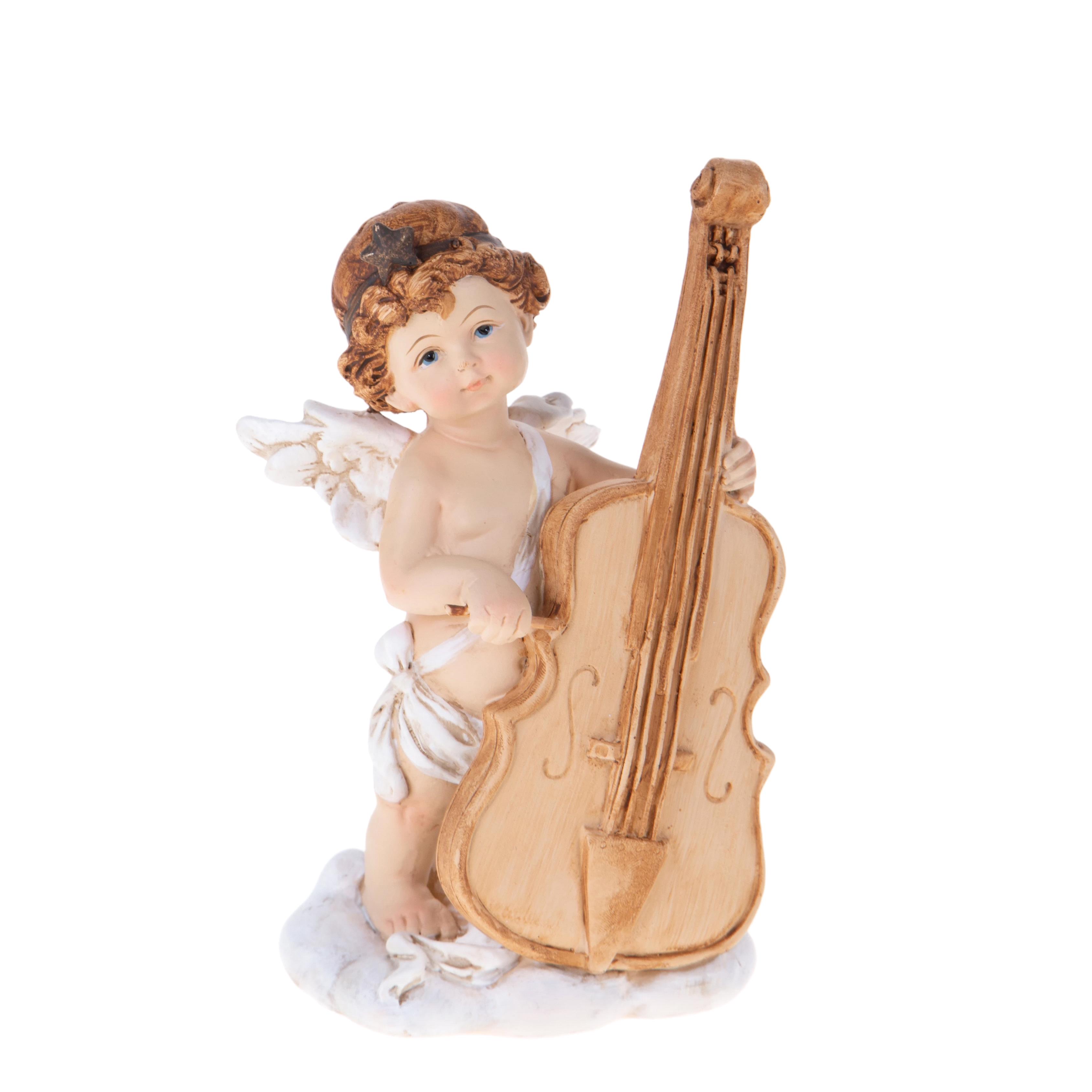 CHRISTMAS ITEMS, Angels, children and resin subjects, ANGELO H.16,5 CM C/ARPA