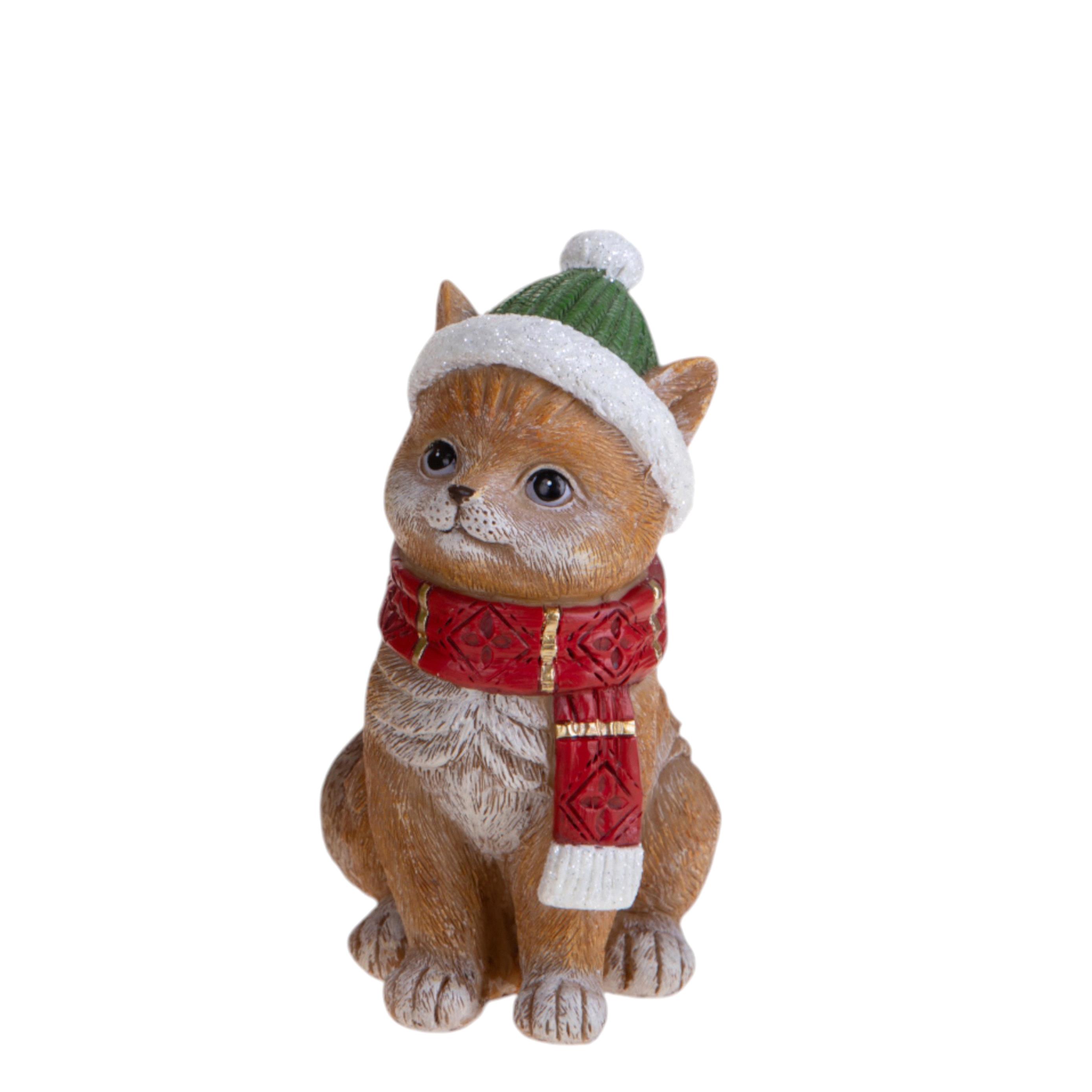 GATTO C/CAPPELLO E SCIARPA 17.5 CM