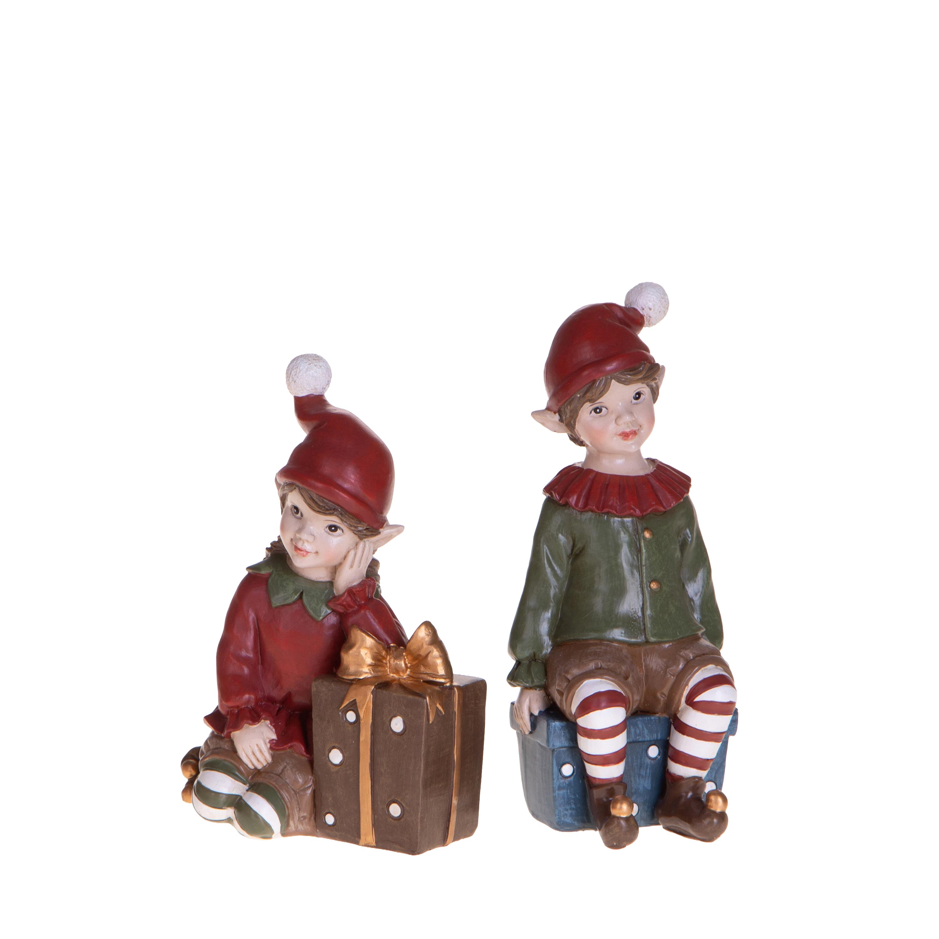 SET/2 ELFI H.15,5 CM C/PACCO DONO