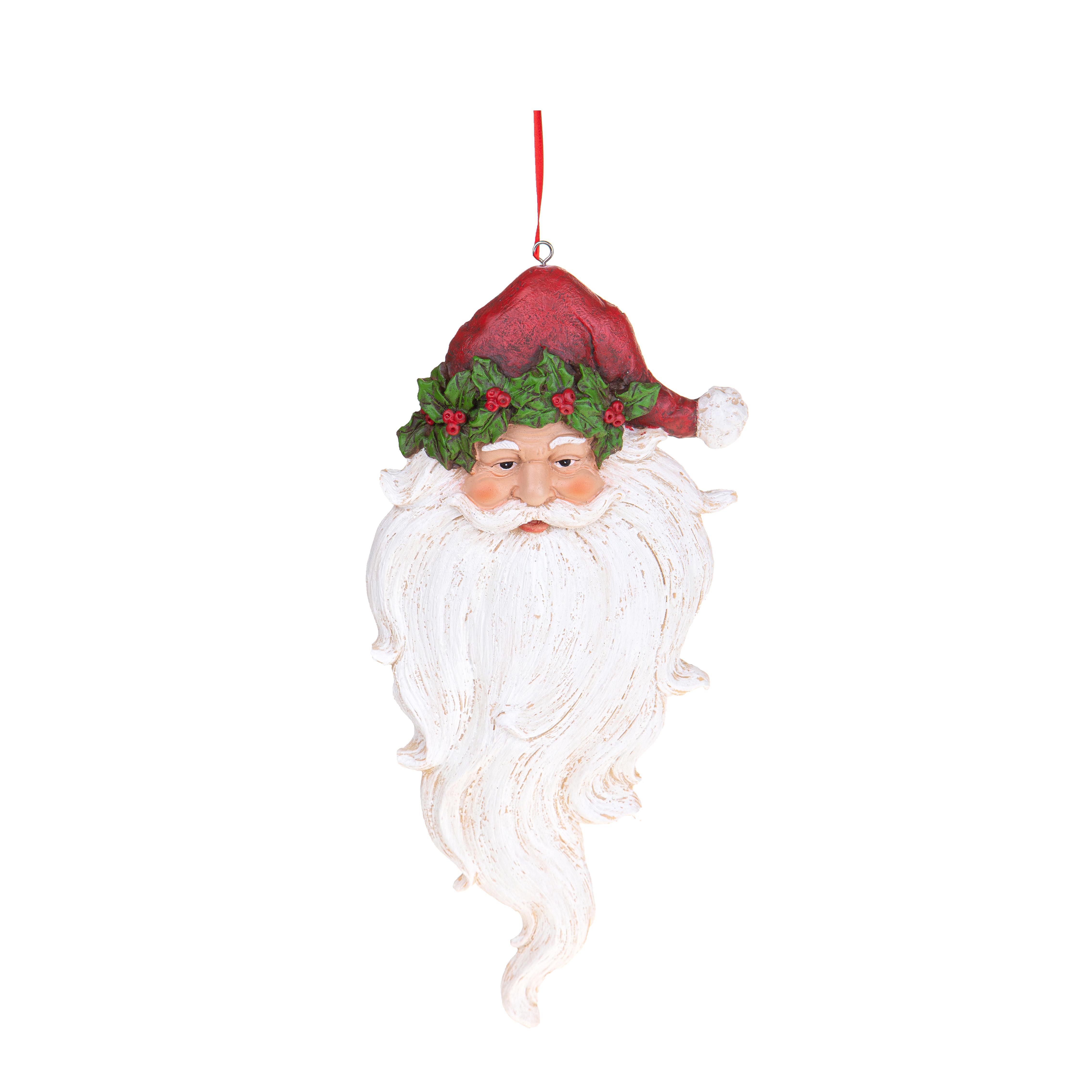 CHRISTMAS ITEMS, SANTA CLAUS RESIN, iron.ceramic, FACCIA 42 CM BABBO NAT.DA APPENDERE