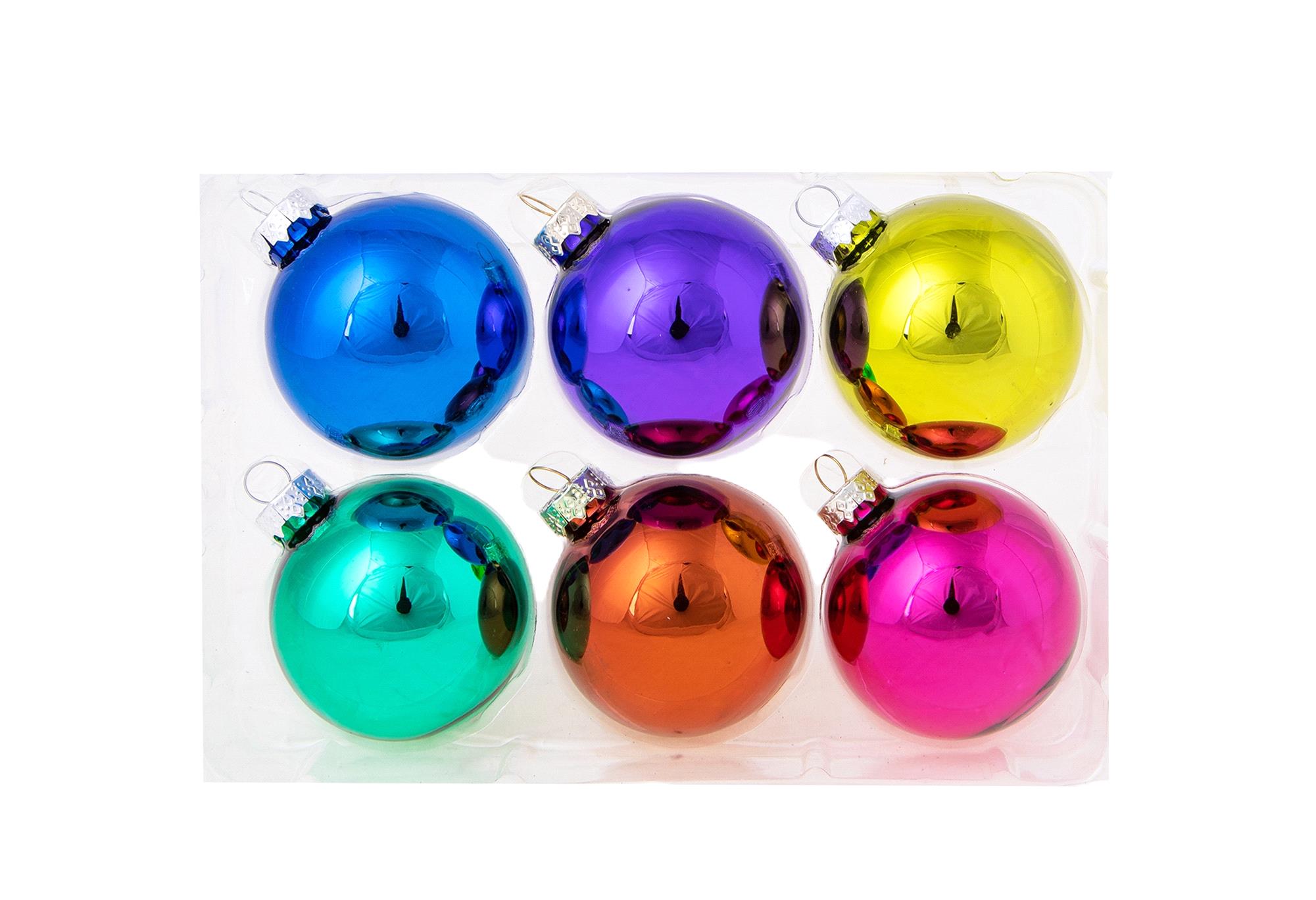 CHRISTMAS ITEMS, HANGING glass balls n DECORATION, SFERE 6 PZ 6 CM