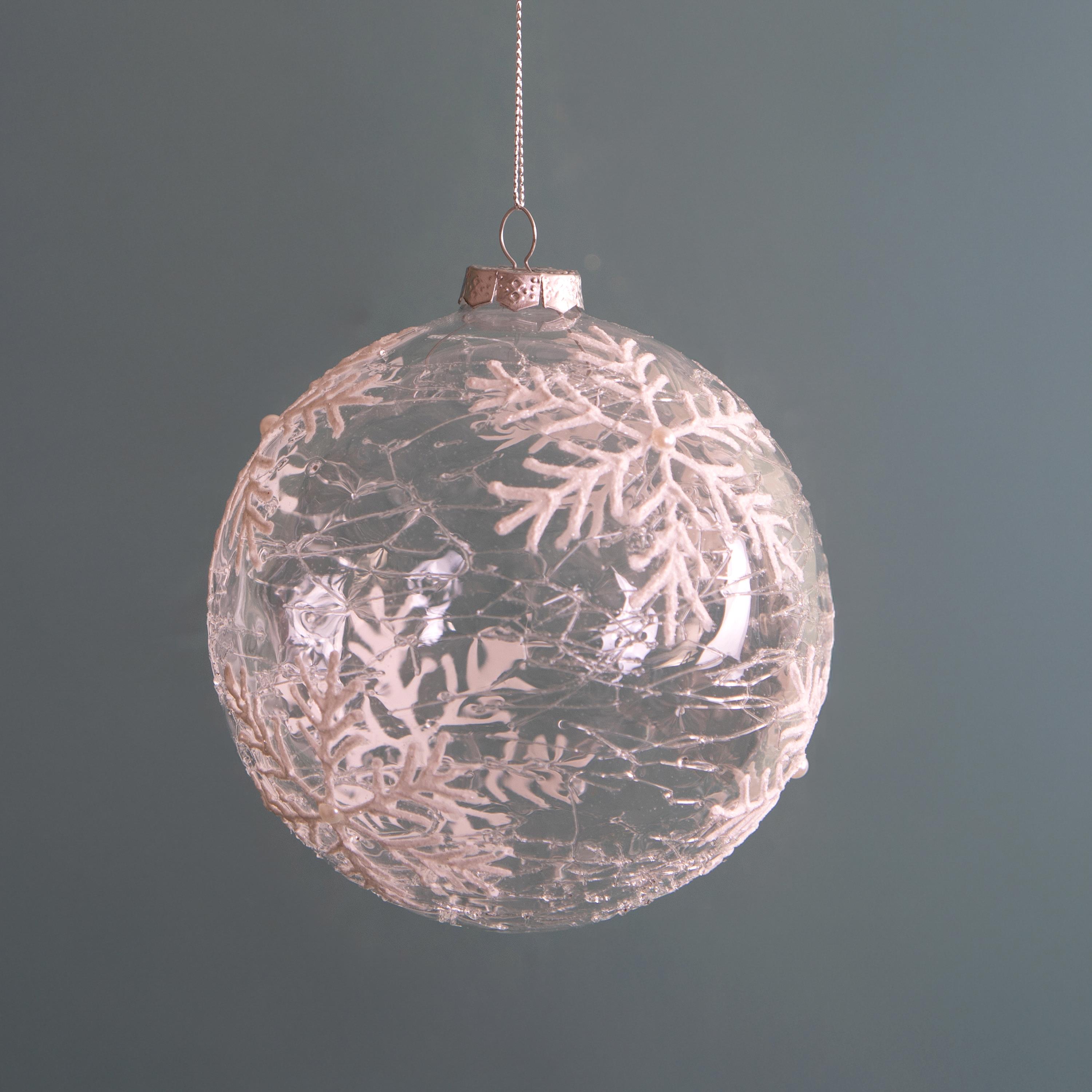 Weihnachtsartikel, Objekte und Glaskugeln hängen, SFERA D.10 CM C/FIOCCO NEVE