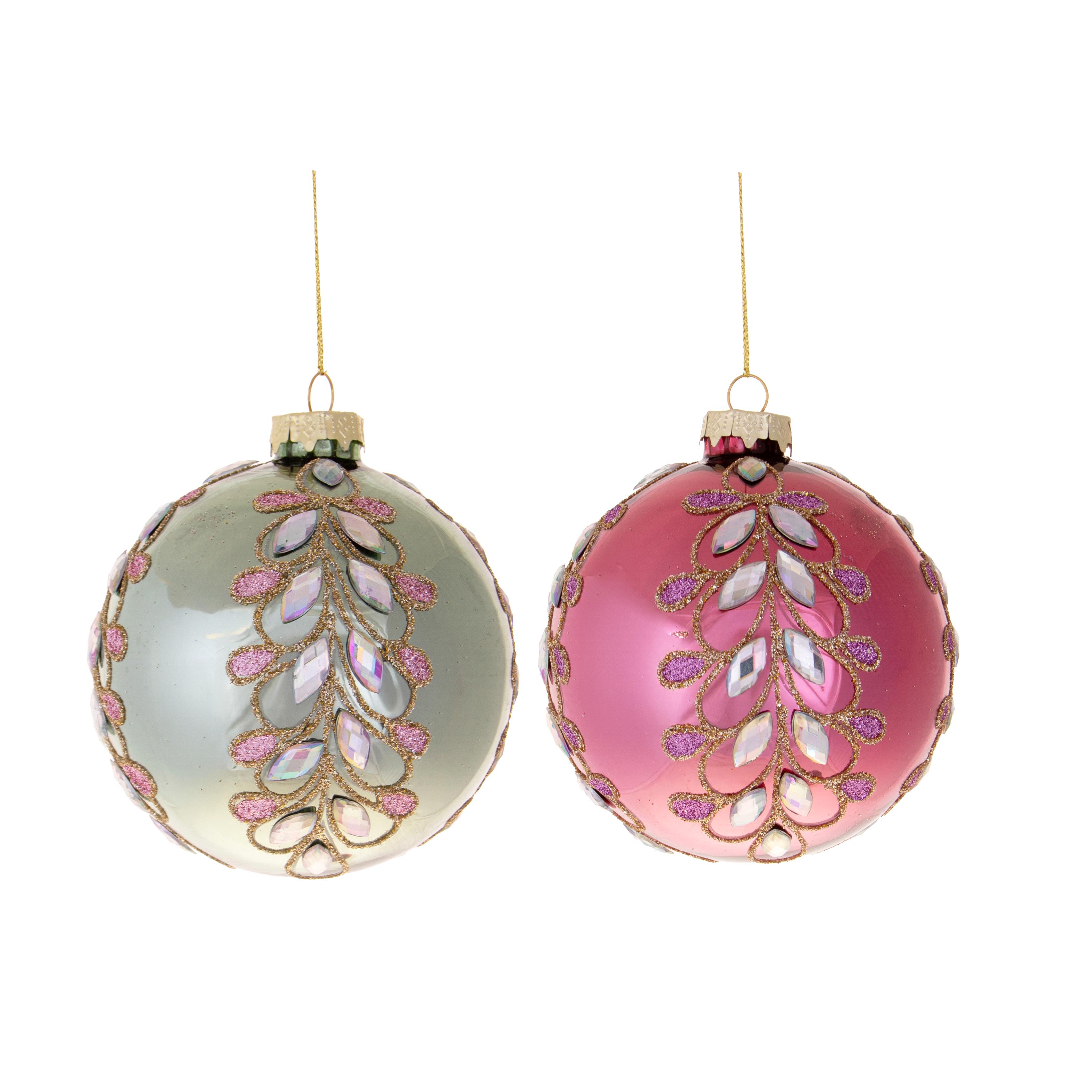 SFERA 10 CM C/FOGLIE E GIOIELLO