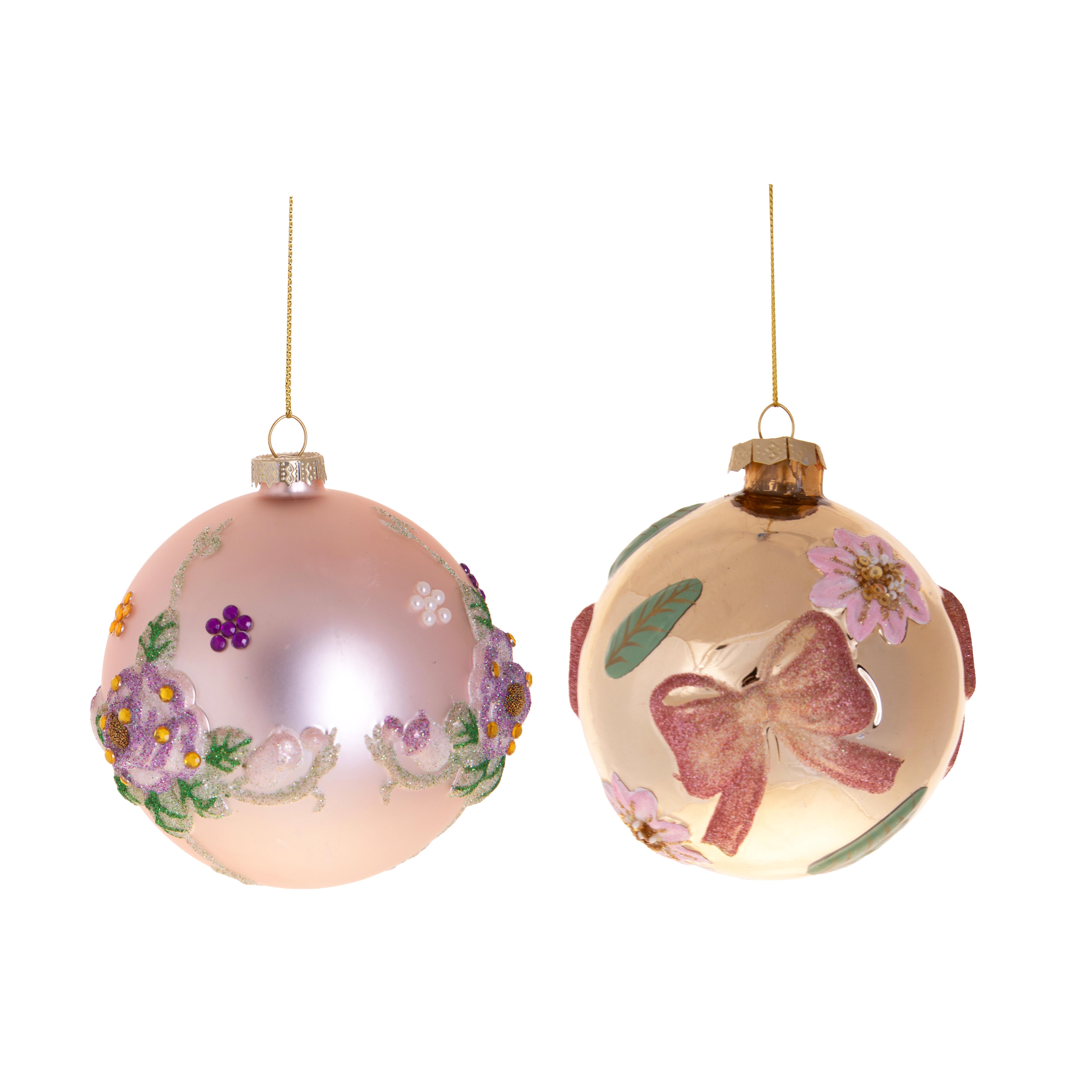 SFERA 10 CM C/FIOCCO E DECORO RILIEVO