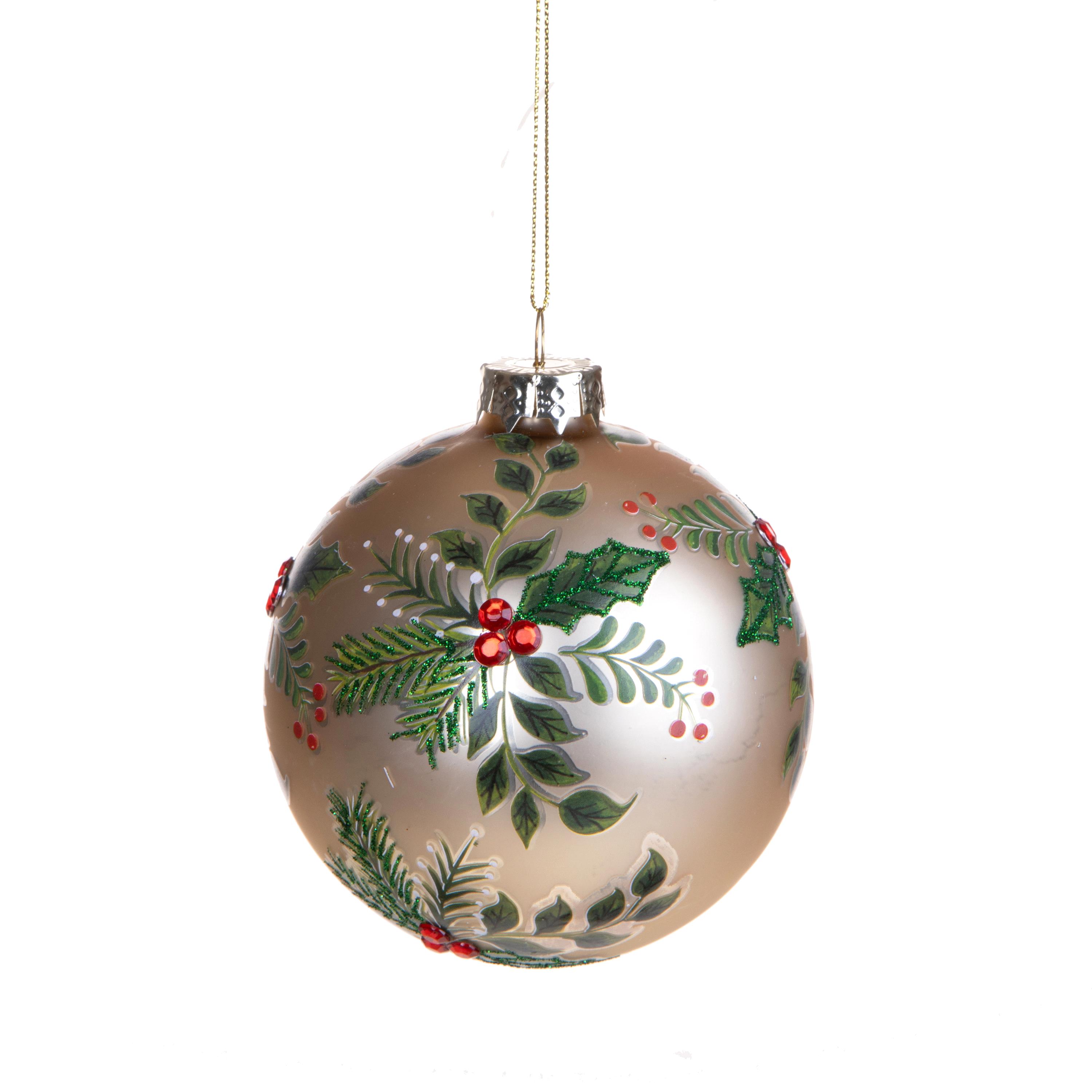 SFERA D.8 CM C/AGRIFOGLIO E STRASS