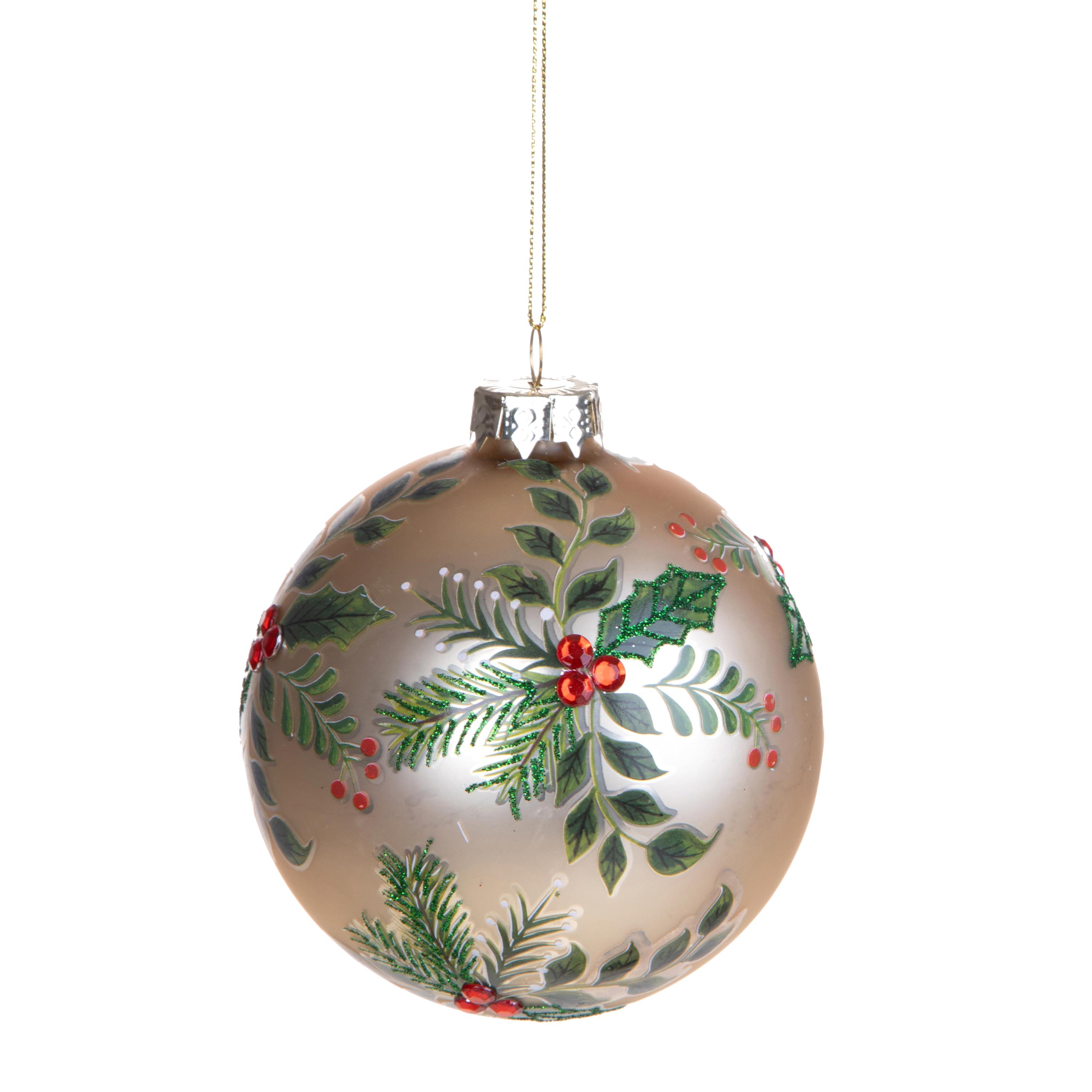 SFERA D.10 CM C/AGRIFOGLIO E STRASS