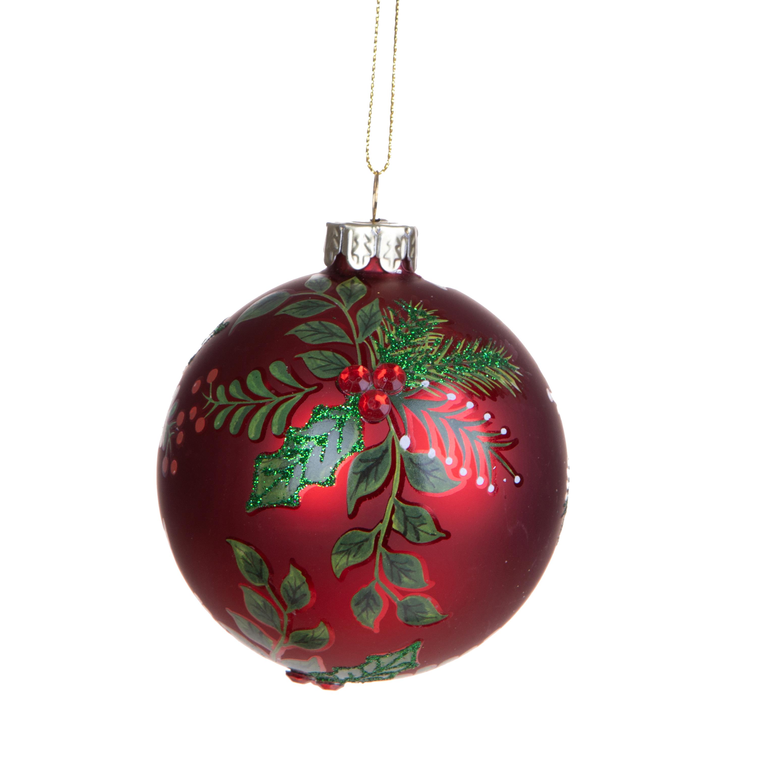 SFERA D.10 CM C/AGRIFOGLIO E STRASS