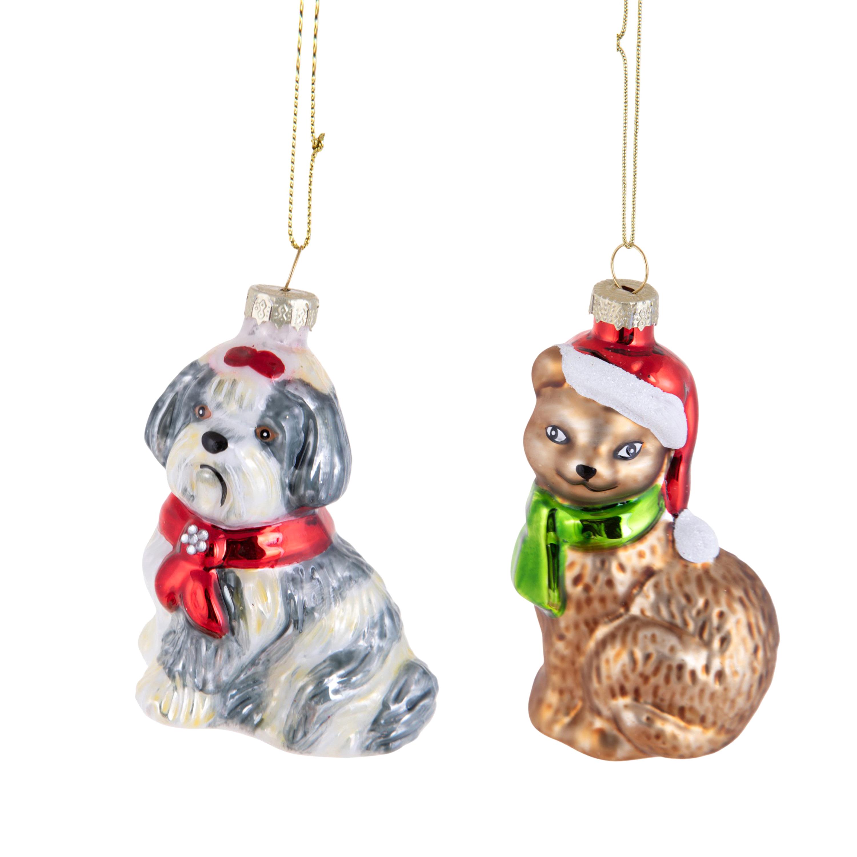 DEC.CANE/GATTO H.8,5 CM C/SCIARPA