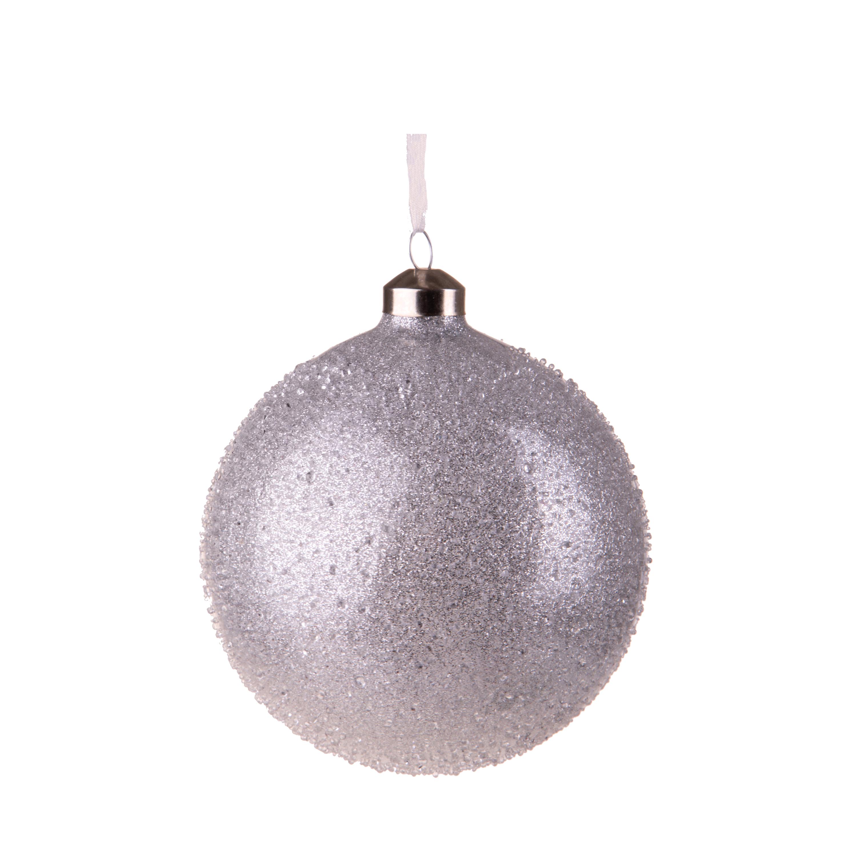 ARTICOLI NATALIZI, Sfere e Oggetti in vetro da appendere, SFERA D.8 CM C/ICE