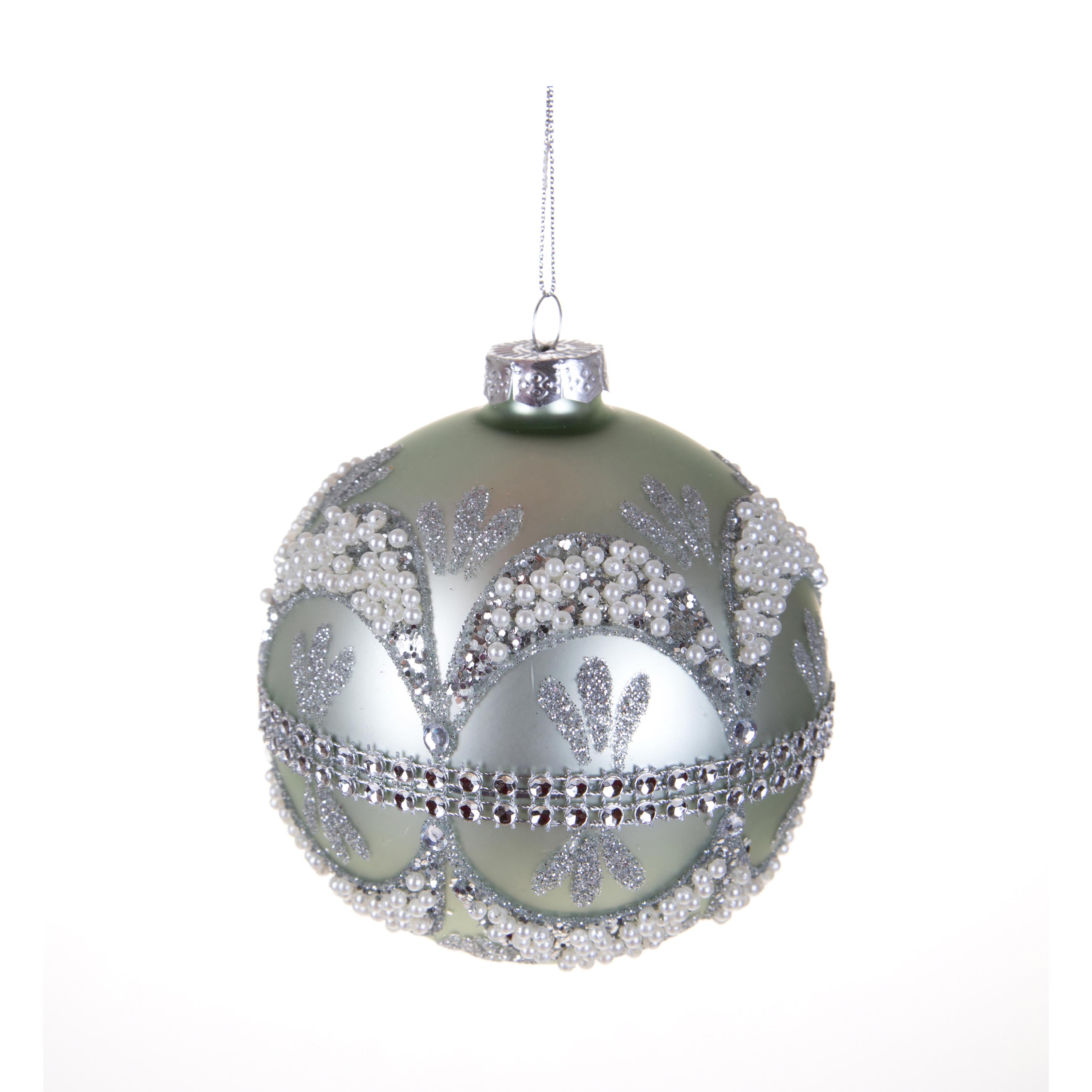 SFERA 10 CM C/DECORI DAMASCO E PERLE