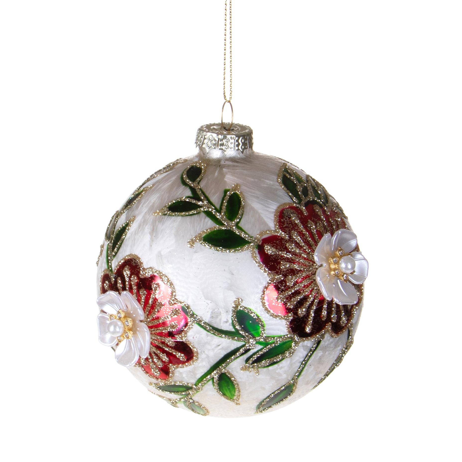 SFERA 10 CM C/FIORI CILIEGIO