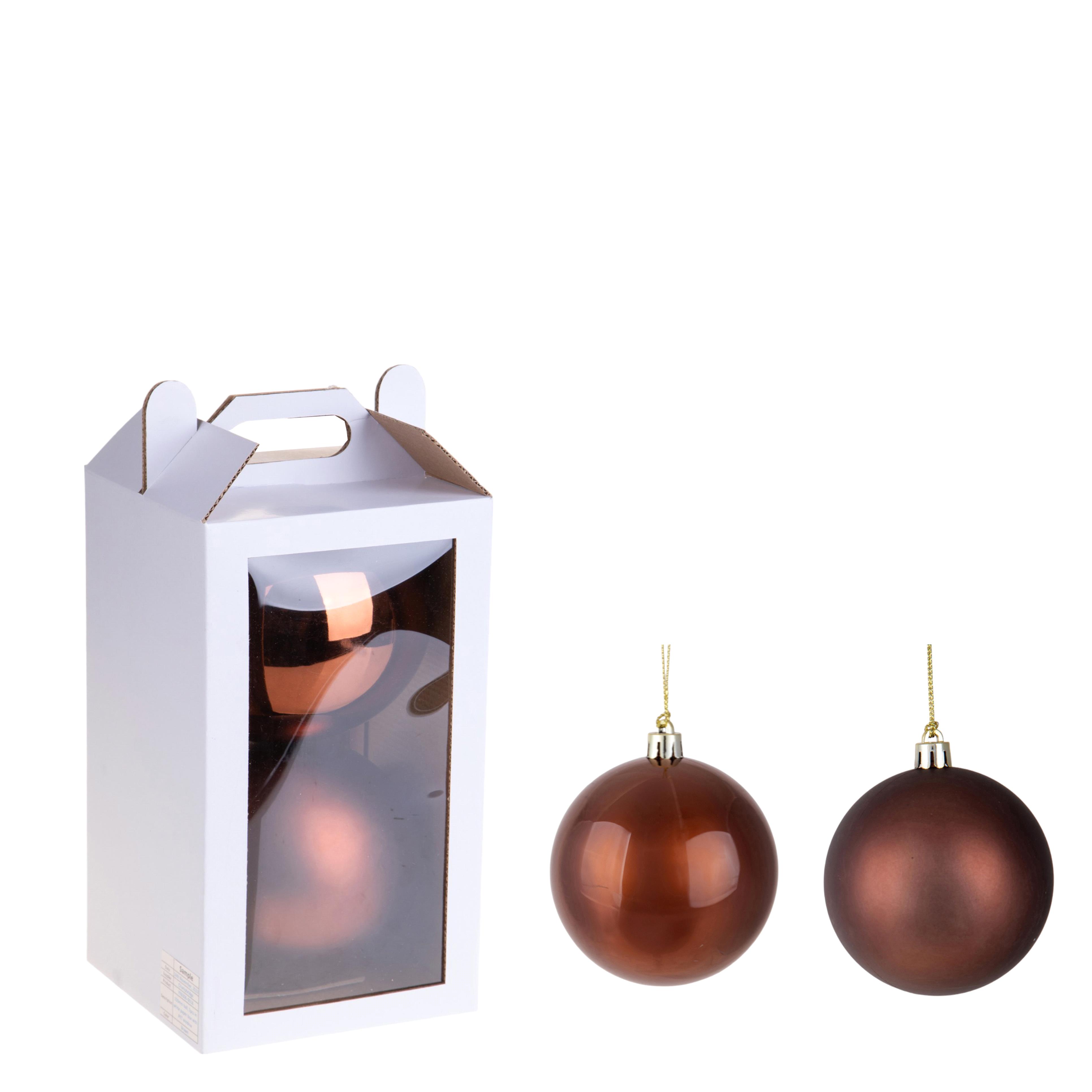 Weihnachtsartikel, Bälle zu hängen und Dekorationen in shaum, SET/2 SFERE D.20 CM ASS.MATT+SHINY