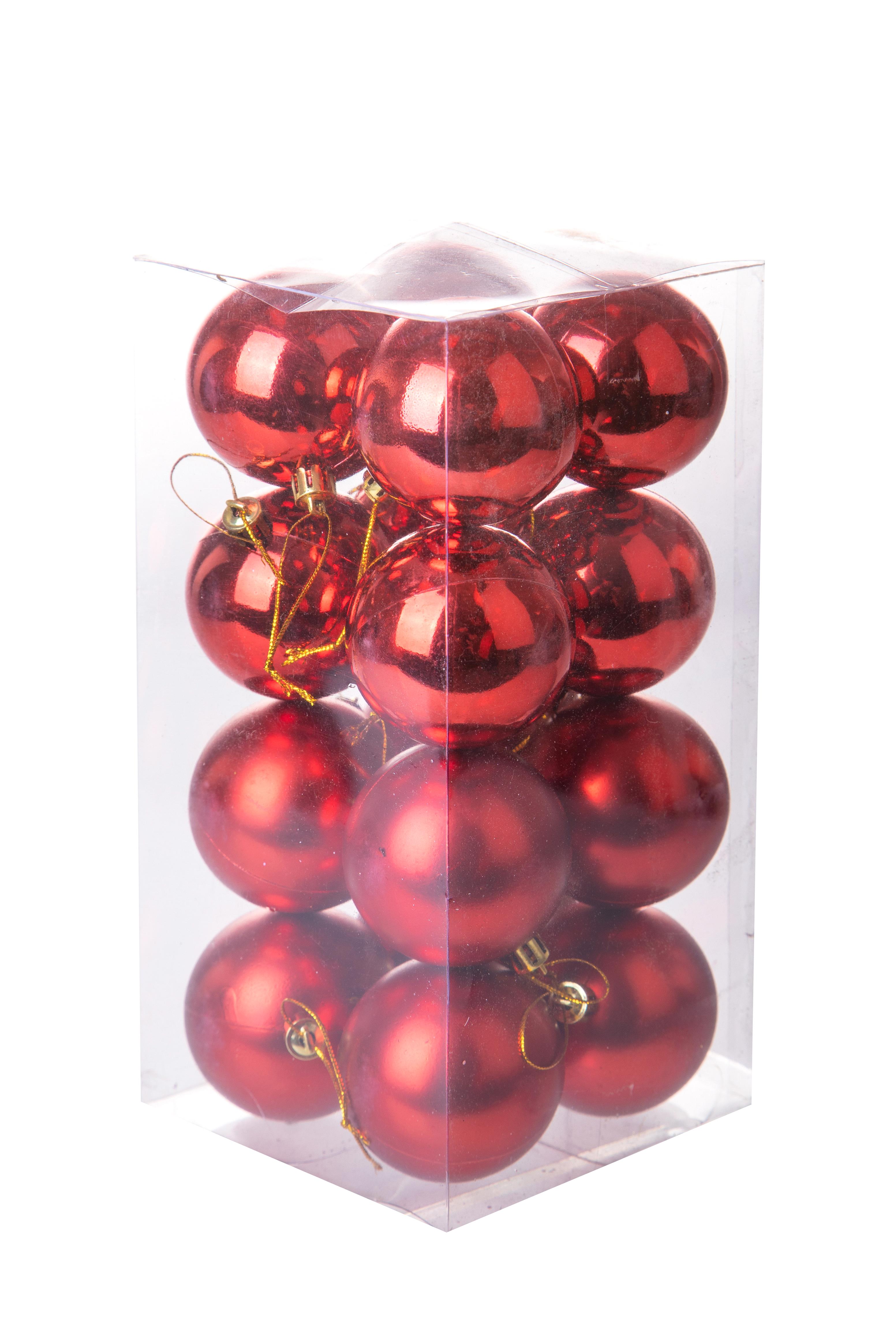 Weihnachtsartikel, Bälle zu hängen und Dekorationen in shaum, SFERE 16 PZ PLASTICA 6 CM