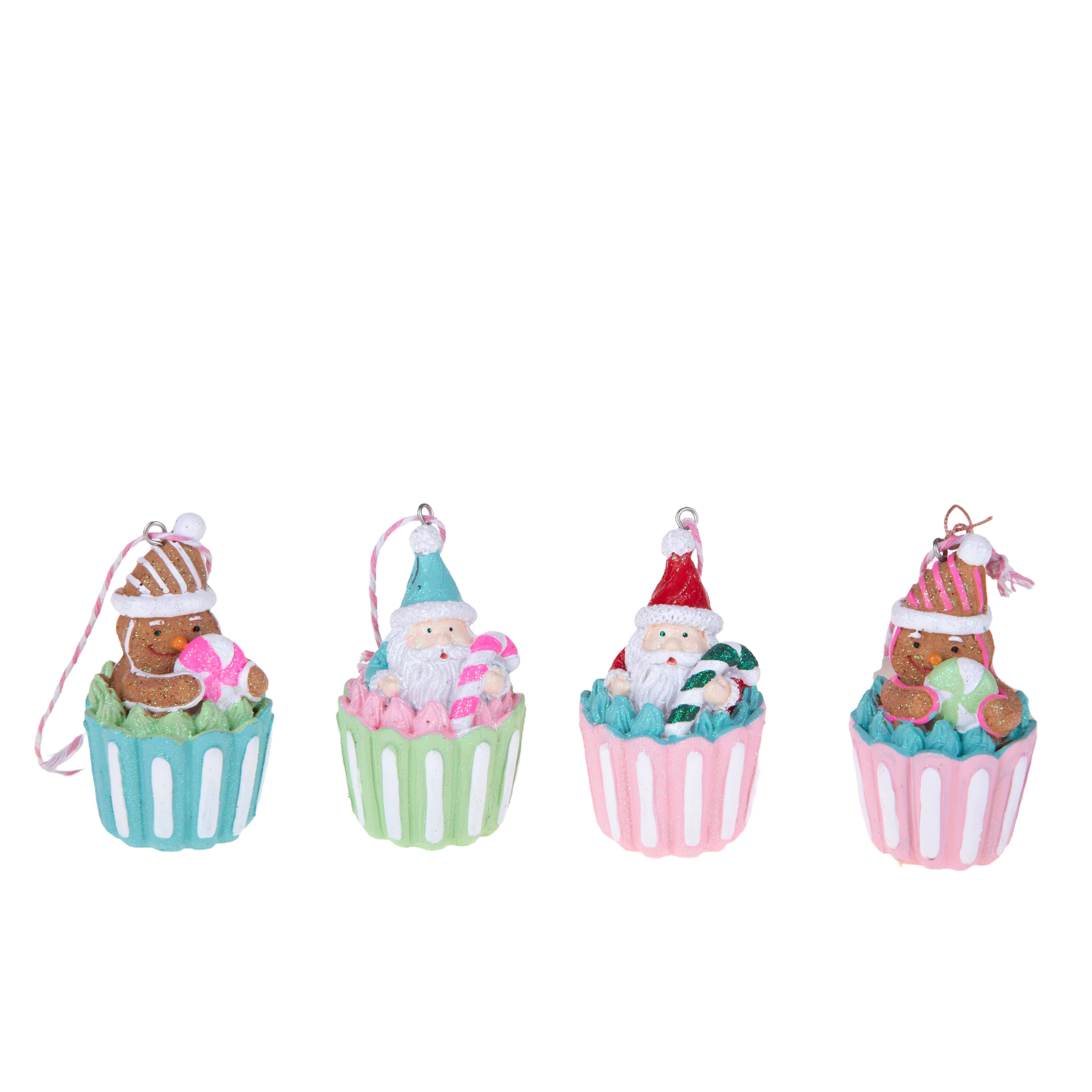 SET/4 H.8 CM SANTA+BABBO NATALE DA APP.