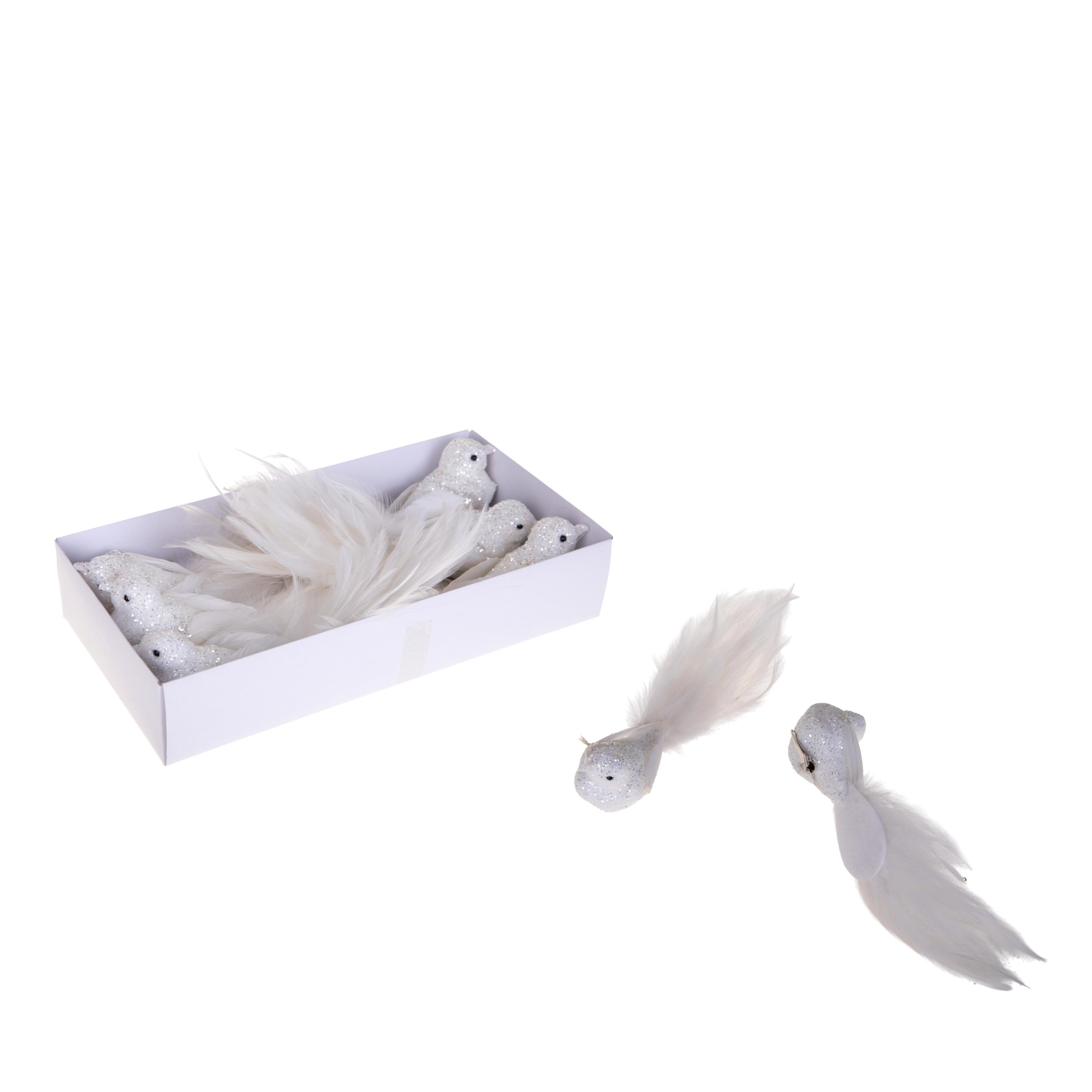 UCCELLINI 6 PZ H.20 CM C/CLIP E GLITTER