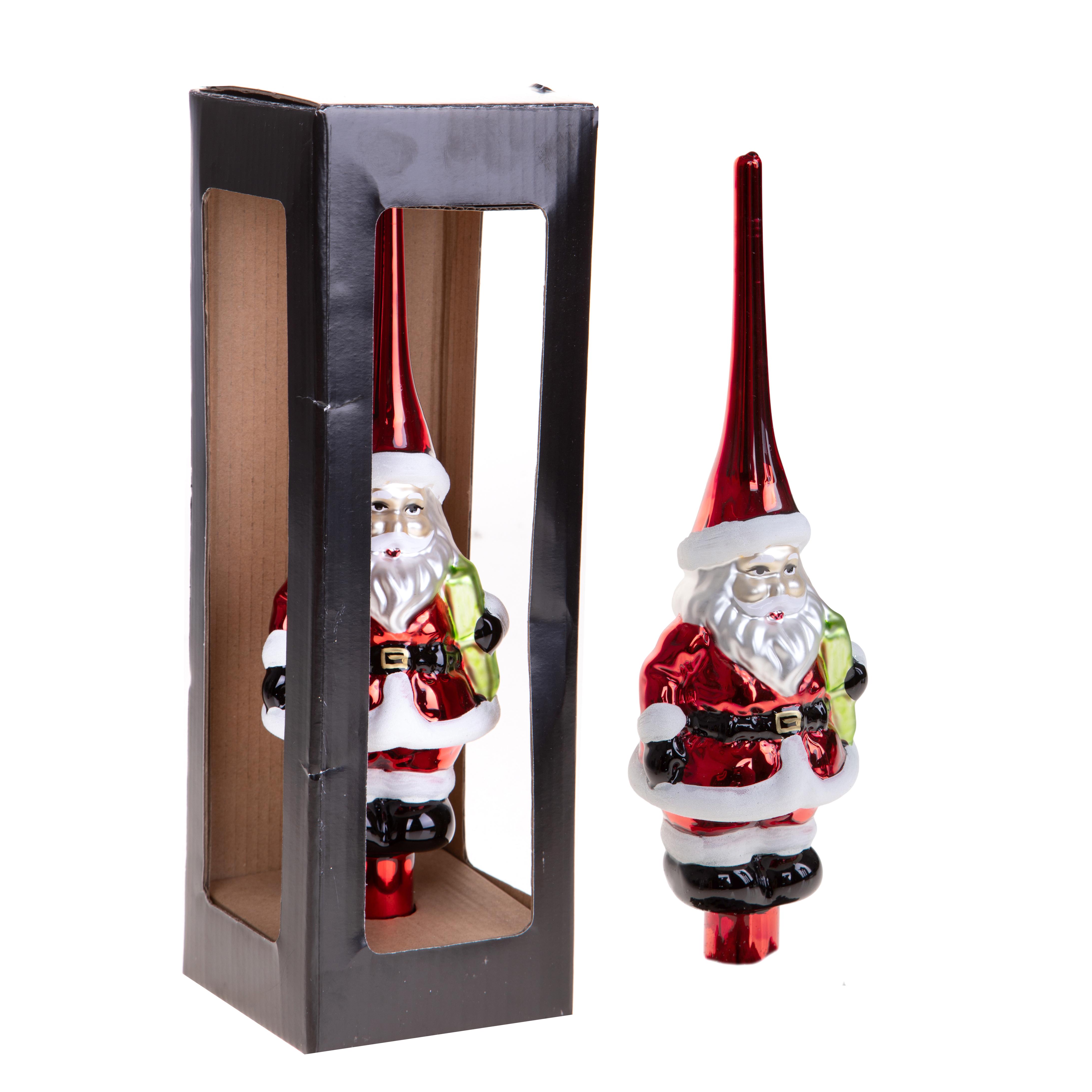 CHRISTMAS ITEMS, TIP FOR CHRISTMAS TREE, PUNTALE H.28 CM C/BABBO NATALE