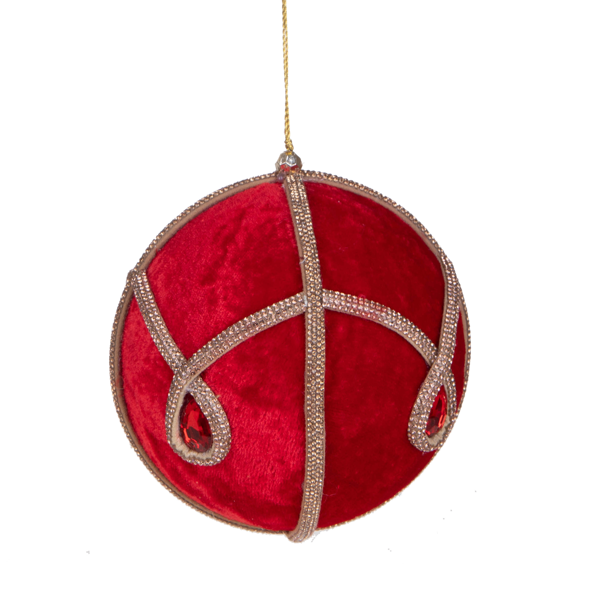 SFERA TESSUTO D.12 CM C/GEMME DIAMANTI