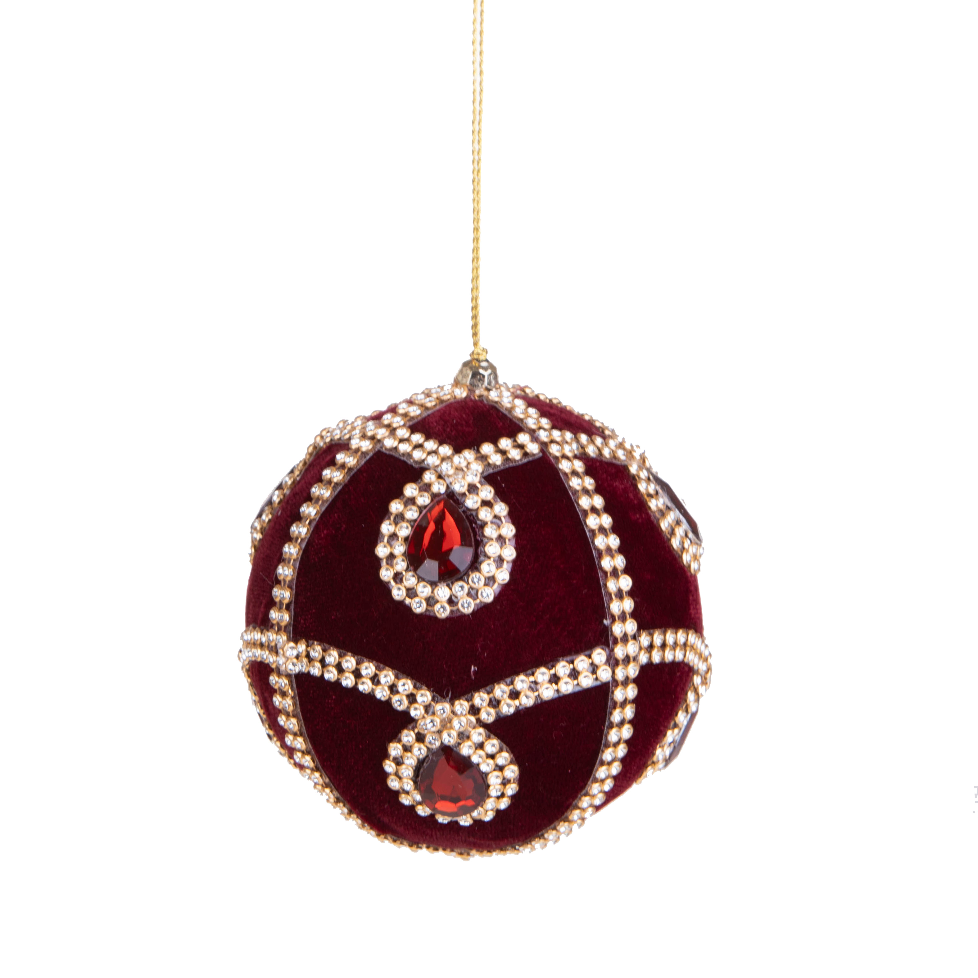 SFERA TESSUTO D.10 CM C/FASCIA STRASS