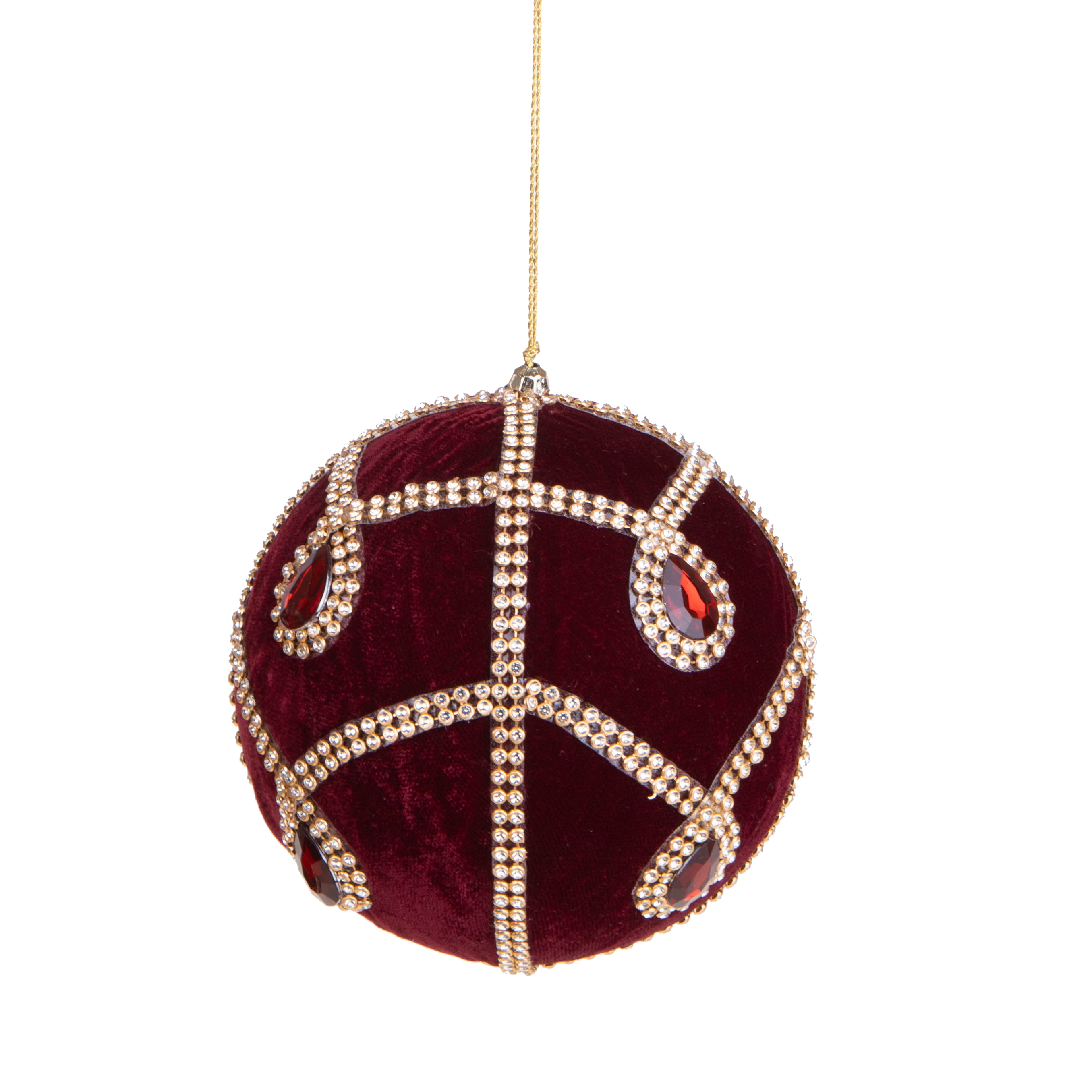 SFERA TESSUTO D.12 CM C/FASCIA STRASS
