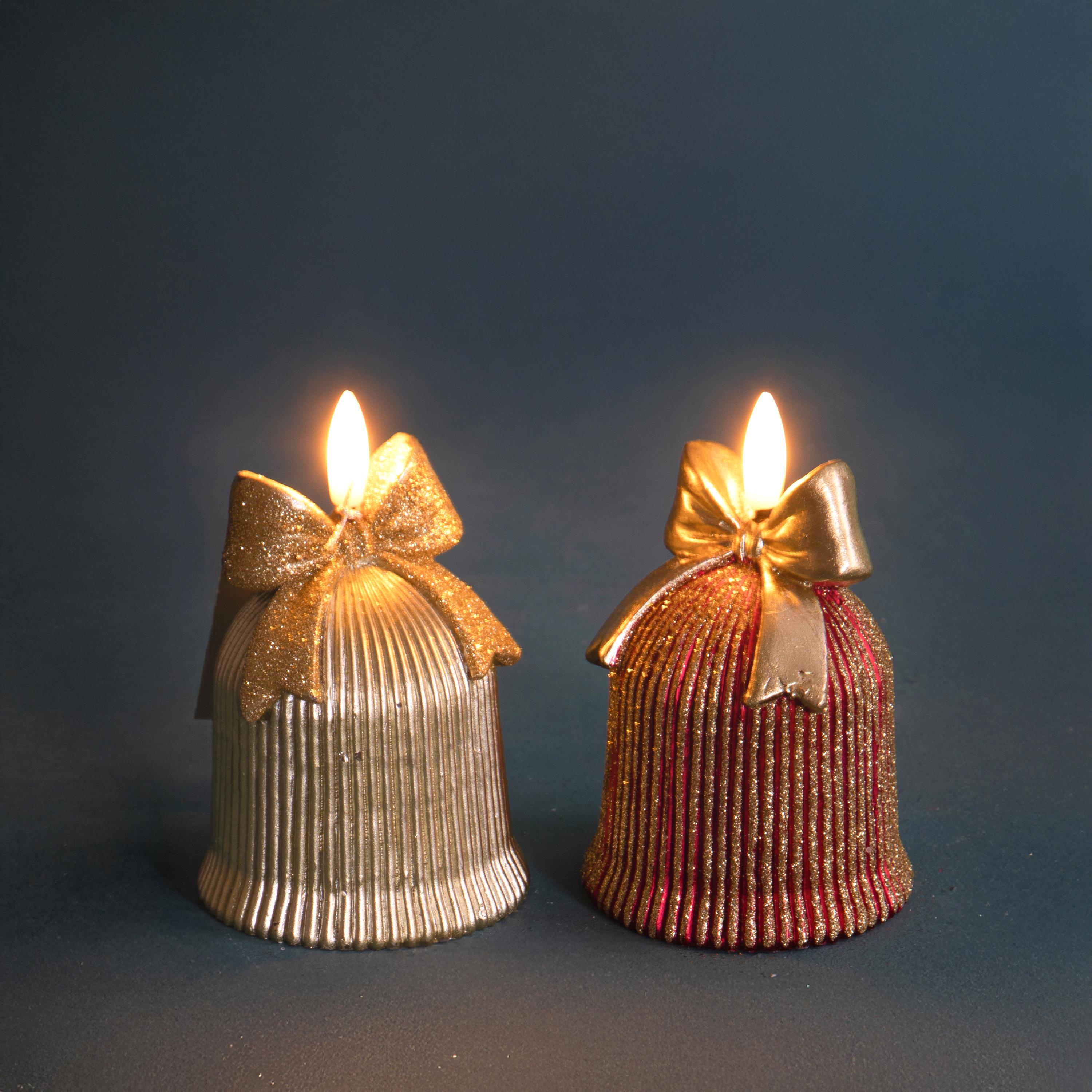 SET/2 CANDELE 11 CM SFERE C/LED